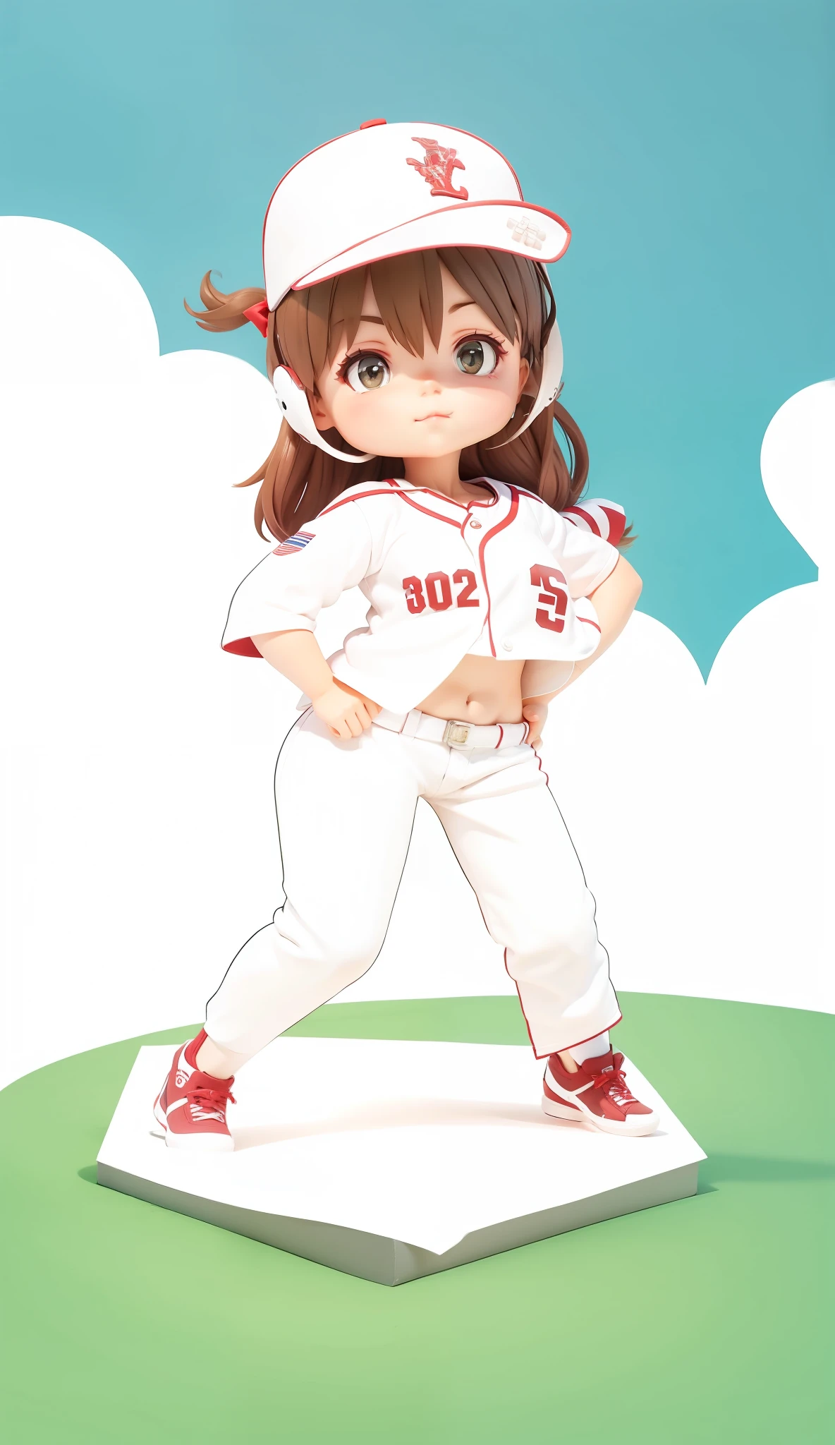 Baseball girl white bikini