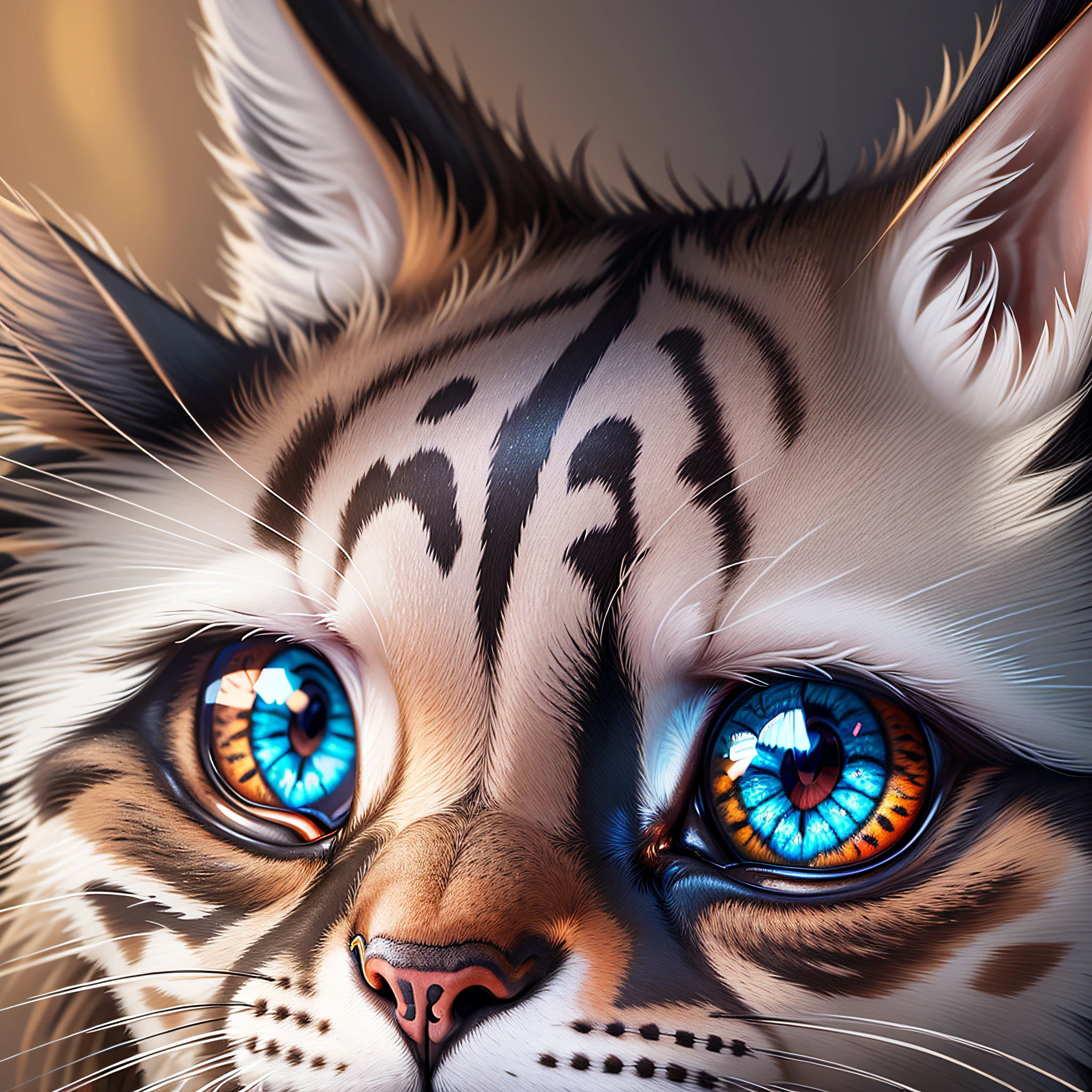 STICKER, "Curious Eyes": A highly detailed close-up of a cat's or dog's eyes, highlighting the intricate patterns, vibrant colors, and the depth of emotions that can be seen within their gaze, Surrealism, color field printing, high detail, UHD, 8k, anatomically correct, cinematic lighting 4d quality --auto --s2