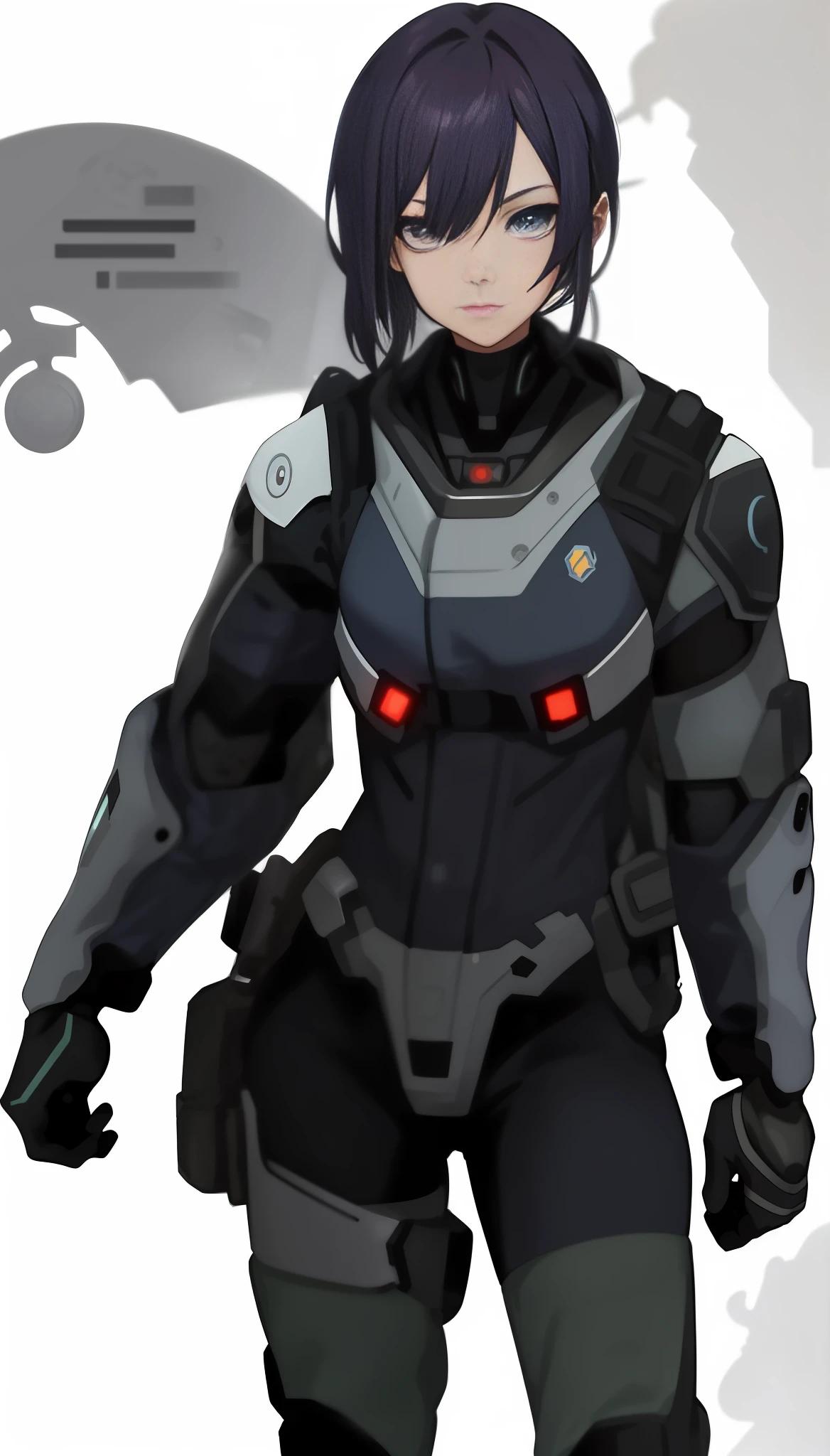 1girl. Female Barney Calhoun, Anime Gijinka, (Aesthetic Face), (Moe Girl), Metropolice costume, Combine. (Character Design), (Solid Backgroud), (masterpiece:1.2), (best quality:1.3), Half-Life.