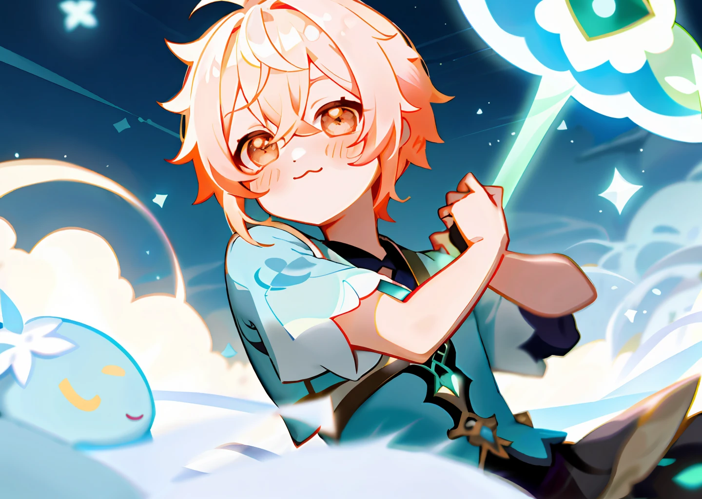 Lumine Genshin Impact, Genshin Impact, rosy cheeks, cute