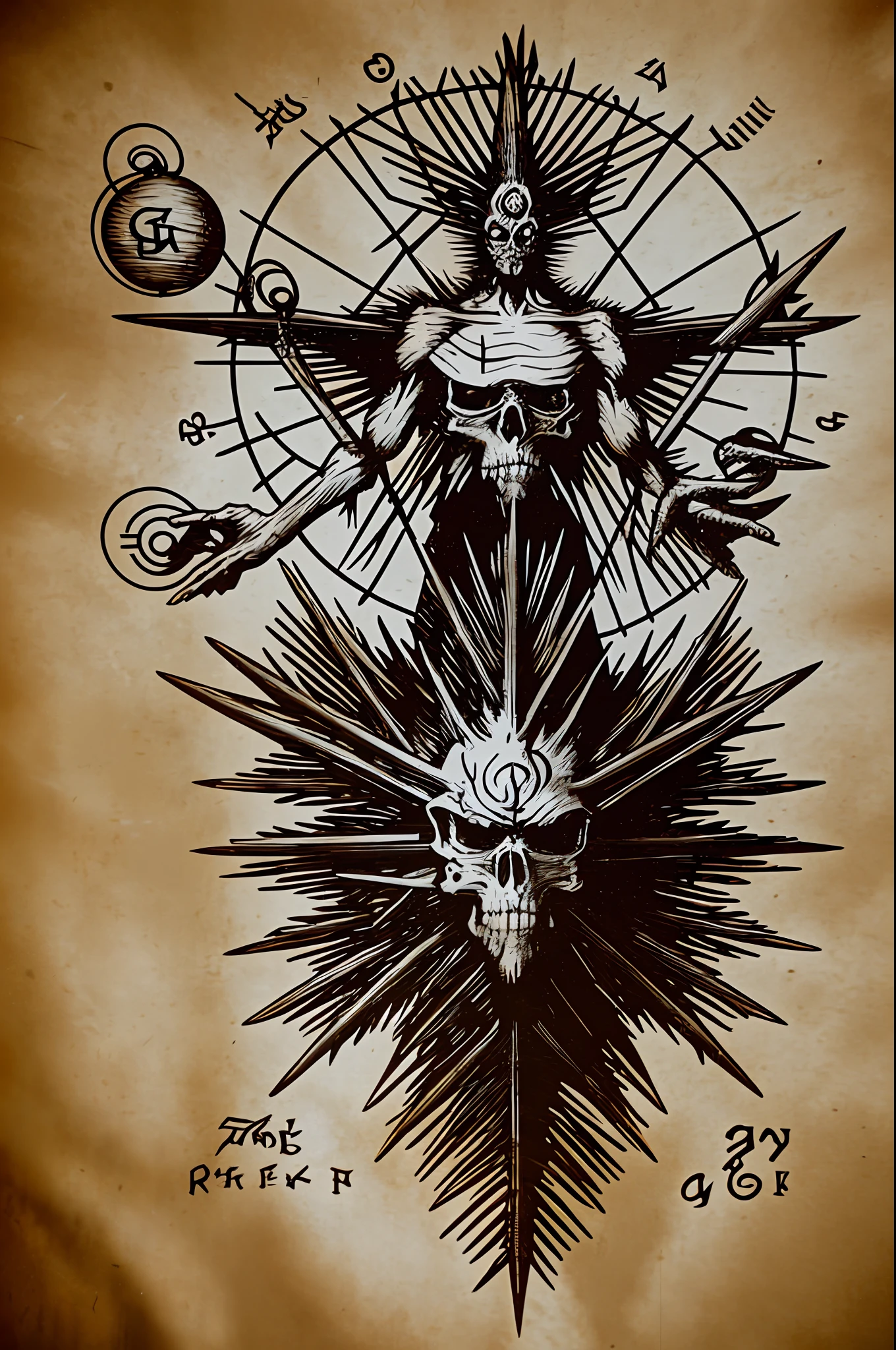 (Necronomicon Sketch:1.1),a archangel holding  a skull and a bible \(object\)  in hands , bible black,multiple seven-pointed stars \(symbol\) on top, the Great ultimate on back,fire,blood,by atbgams,Mysterious atmosphere, terrifying atmosphere,
(masterpiece,best quality,official art,extremely detailed CG unity 8k wallpaper:1.4),super fine illustration,highly detailed,very detailed background,highly detailed background,gorgeous nature refined rendering,contour deepening,professional artwork, famous artwork,Vivid Colors,clarity,
film grain,phisically-based render,sharp focus,dslr,raytracing,best bloom,cinematic lighting,cinematic postprocessing,cinematic composition,cinematic bloom,cinematic shadow,depth of field,realistic,extremely intricate,dramatic shadows,visually striking,strong sense of atmosphere,rule of thirds,
gorgeous queen, royal, divine, goddess, godlike, fantasy,
Canon EOS 1DX mark II and ZEISS Planar 85 mm Lens and Aperture F/1.2 and Shutter speed 1/1000s and ISO 100,by atbgams,