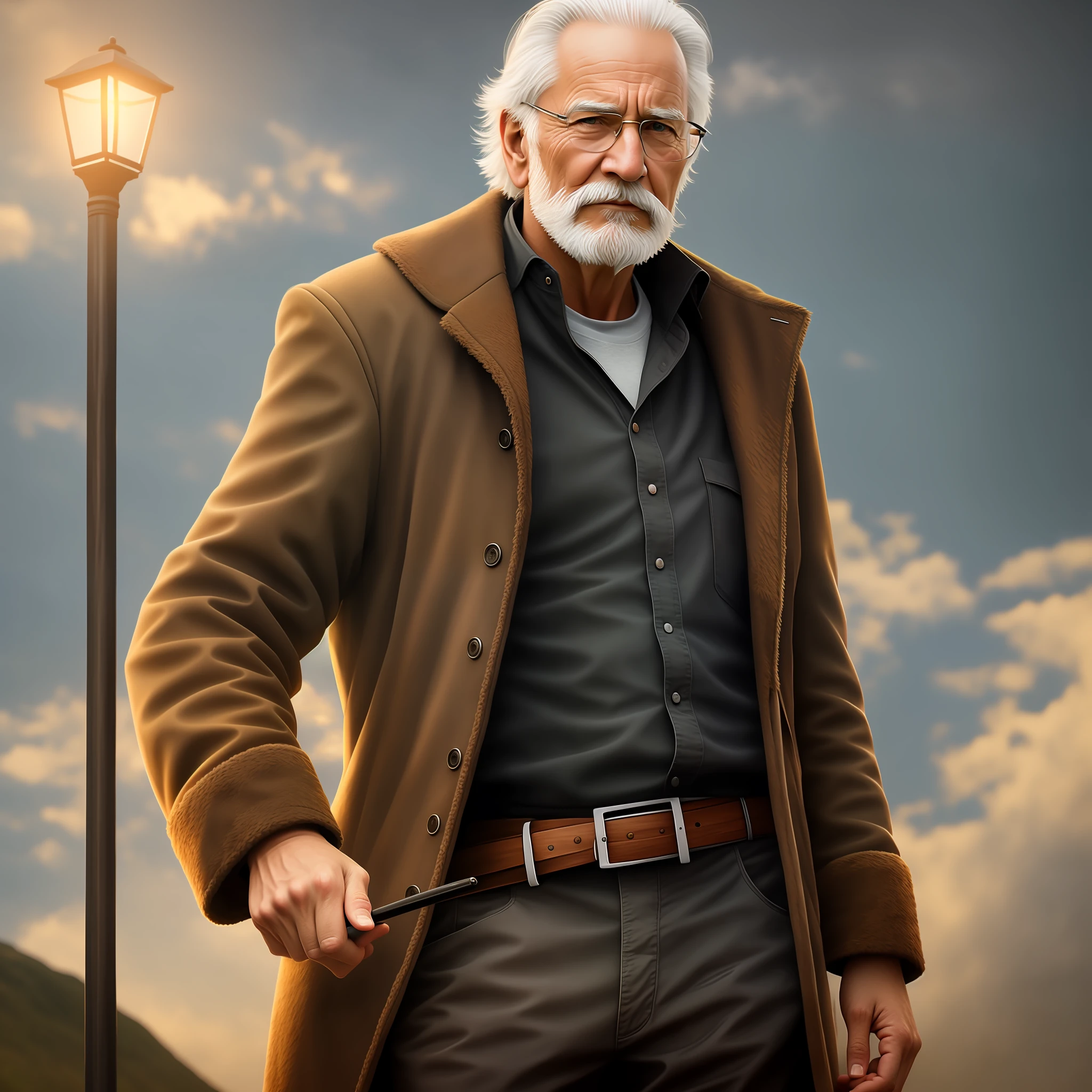epic realistic, high-quality artwork of a oldman