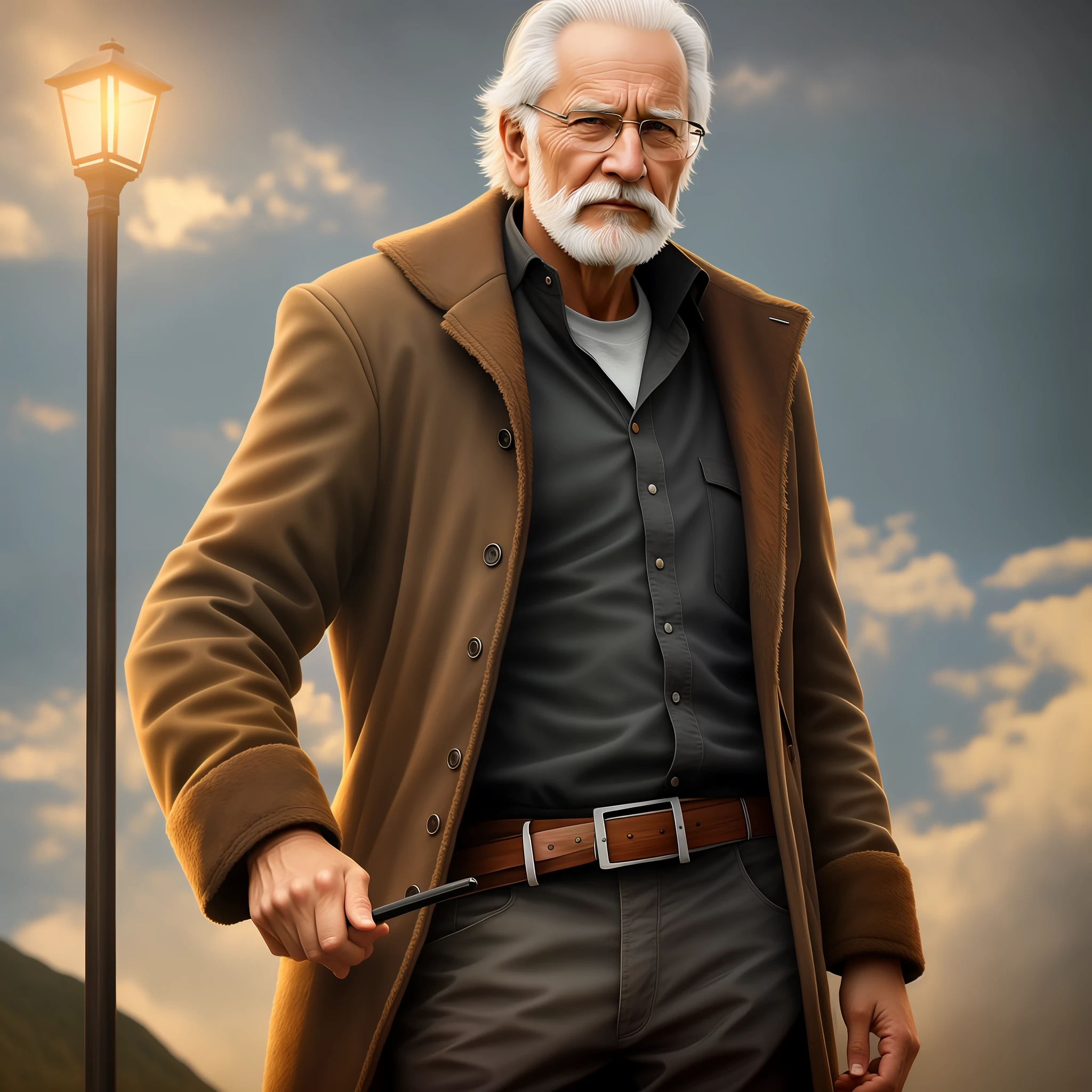 epic realistic, high-quality artwork of a oldman