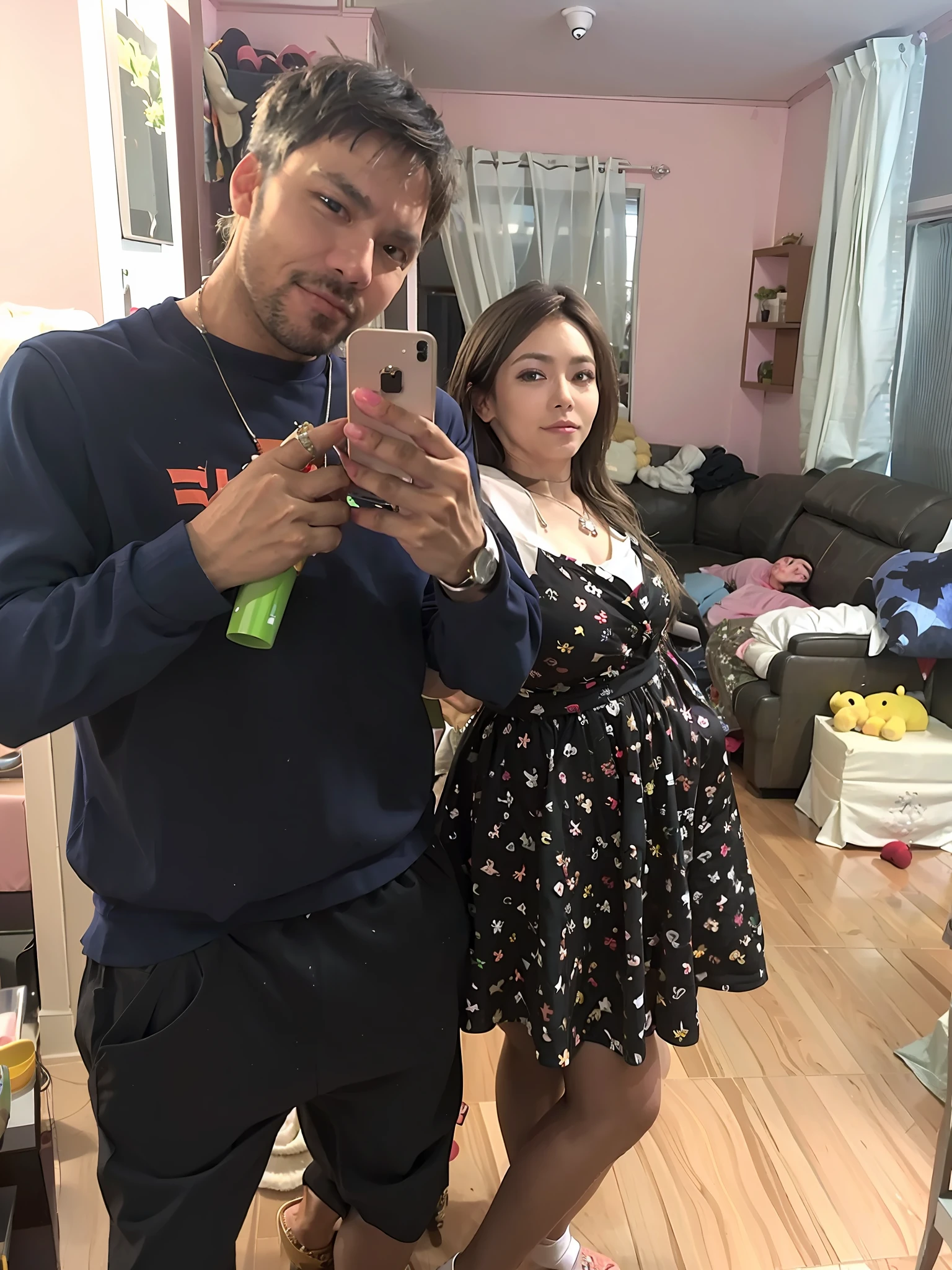 there is a man and woman taking a selfie in a living room, momma and papa, profile picture, taken in the early 2020s, very very low quality picture, lovely couple, profile pic, couple, growth of a couple, male and female, profile image, high quality scan, 1614572159