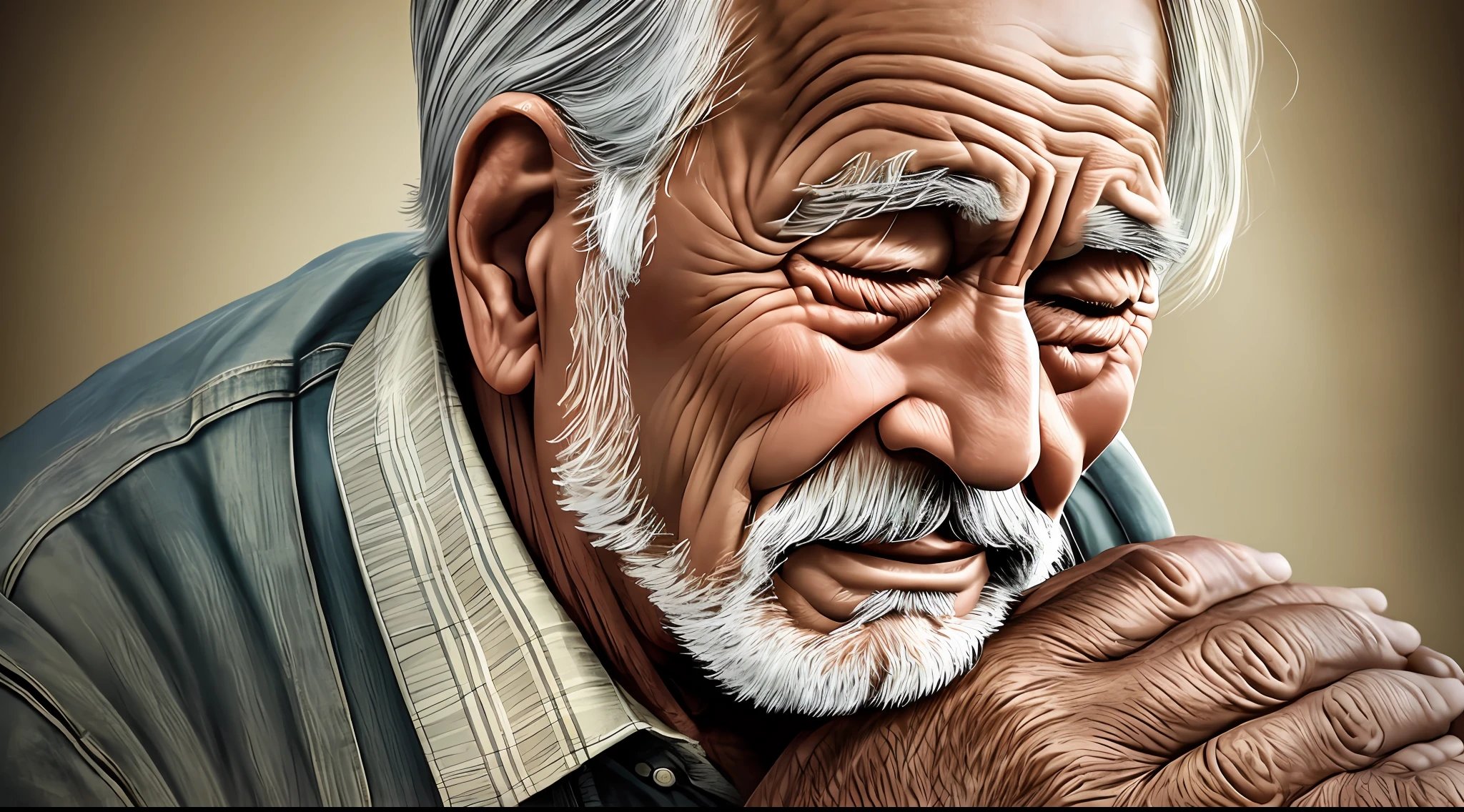 Two old men hugging, crying, asking each other for forgiveness, photorealistic image, 8k --auto --s2