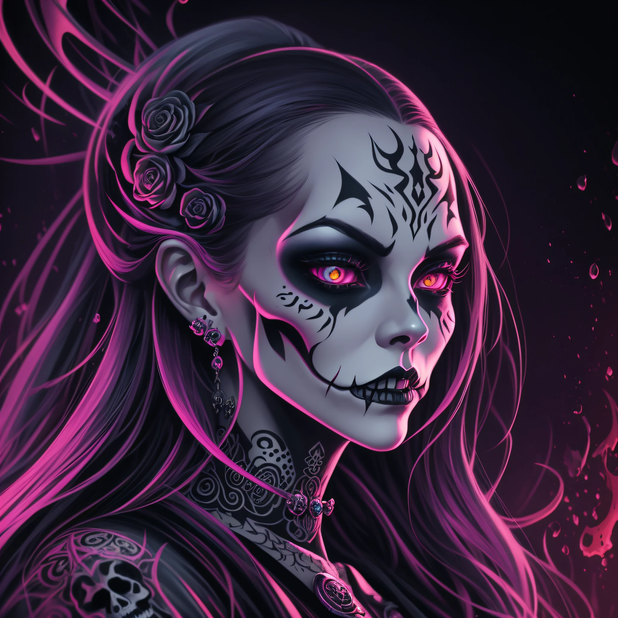 Skull joker girl demon concept art portrait by casey weldon, olga kvasha, miho hirano, hyperdetailed intricately detailed gothic art trending on artstation triadic colors unreal engine 5 detailed matte painting, deep color, fantastical, intricate detail, splash screen, complementary colors, fantasy concept art, 8k resolution, gothic deviantart masterpiece --auto --s2