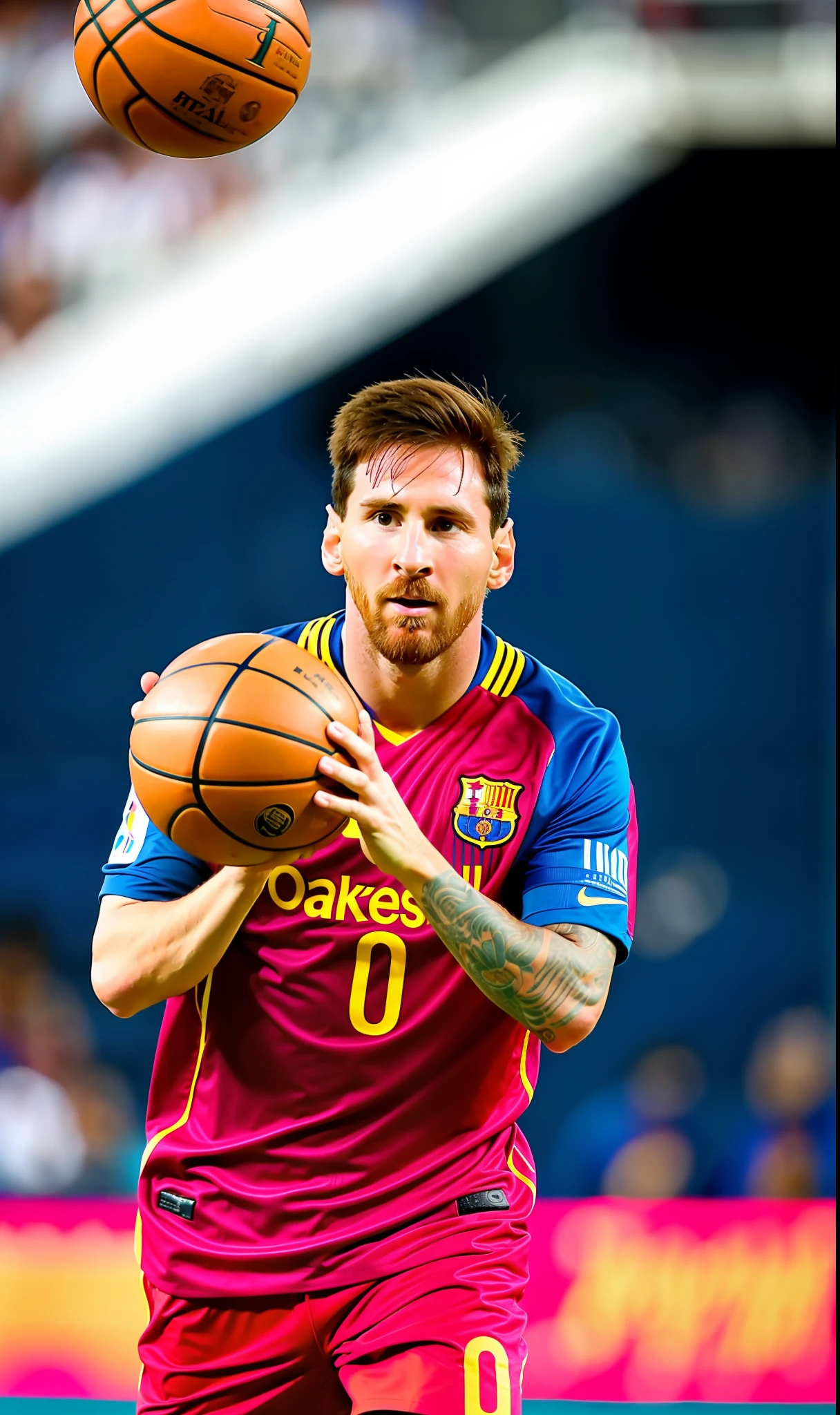 Messi playing basketball in Miami
