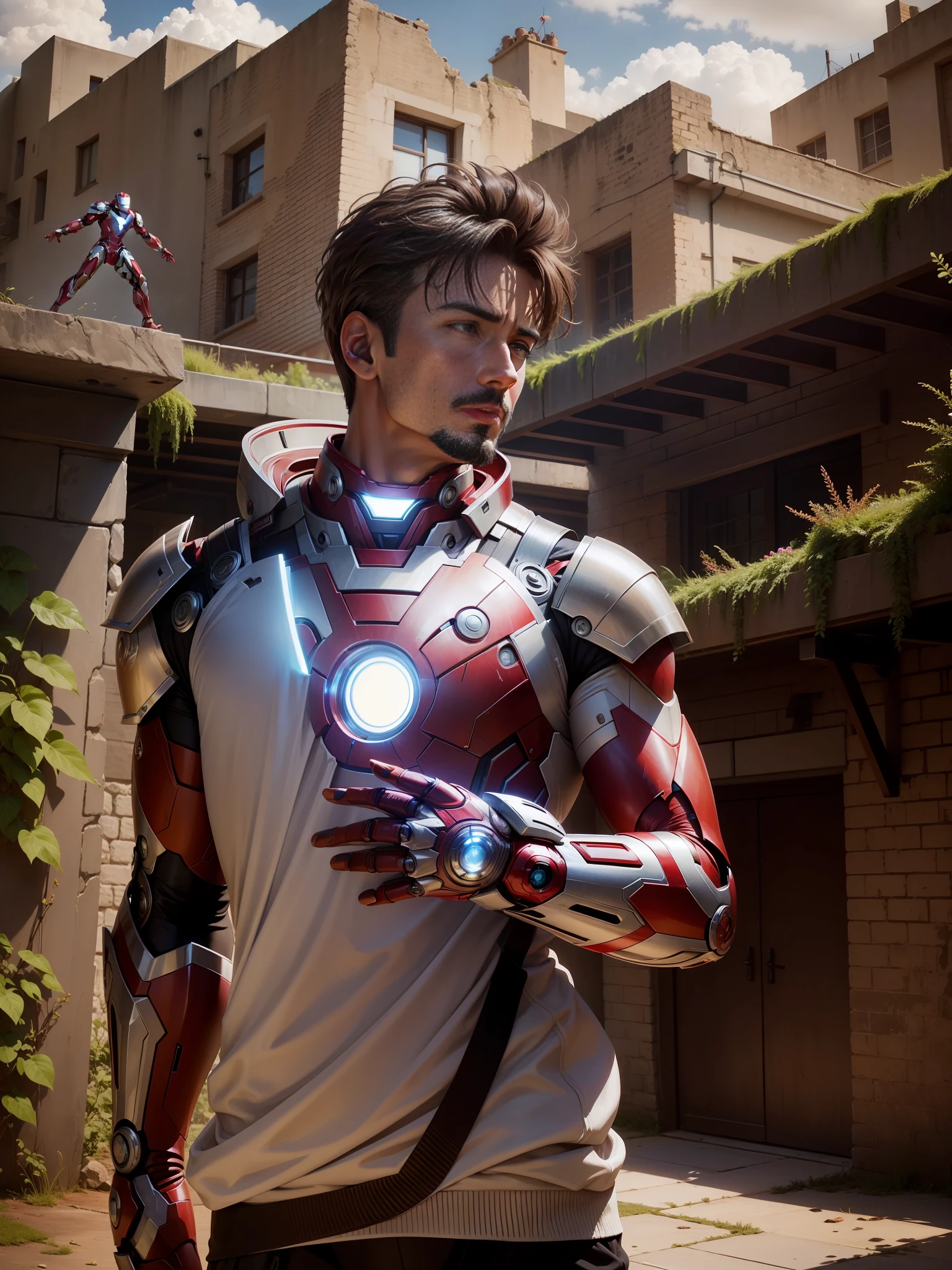 Armor hiron men iron man flying scratch on the head
