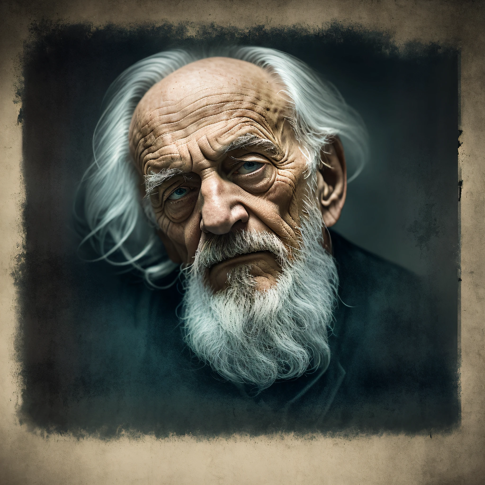 Under the bed, a very creepy old man, is watching you, chilling, from the dark, very dark, black sheets, cinematic, faded colors, dark background plan, soft colors, grainy, lut, scary --auto --s2