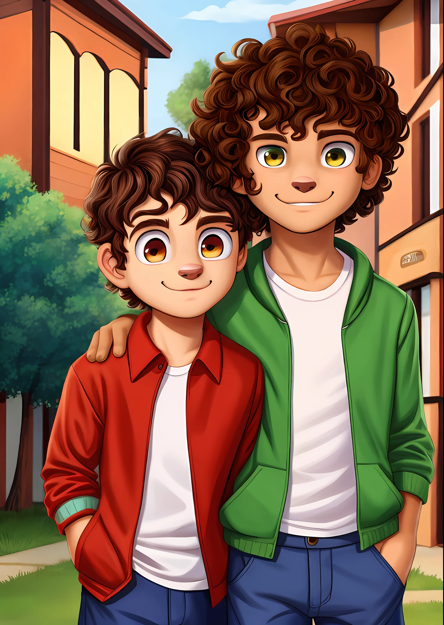 A small town, two best friends named Victor WITH 4 YEARS AND Daniel with 1 year and a half old. They were inseparable with brown and curly hair and the other straight and short