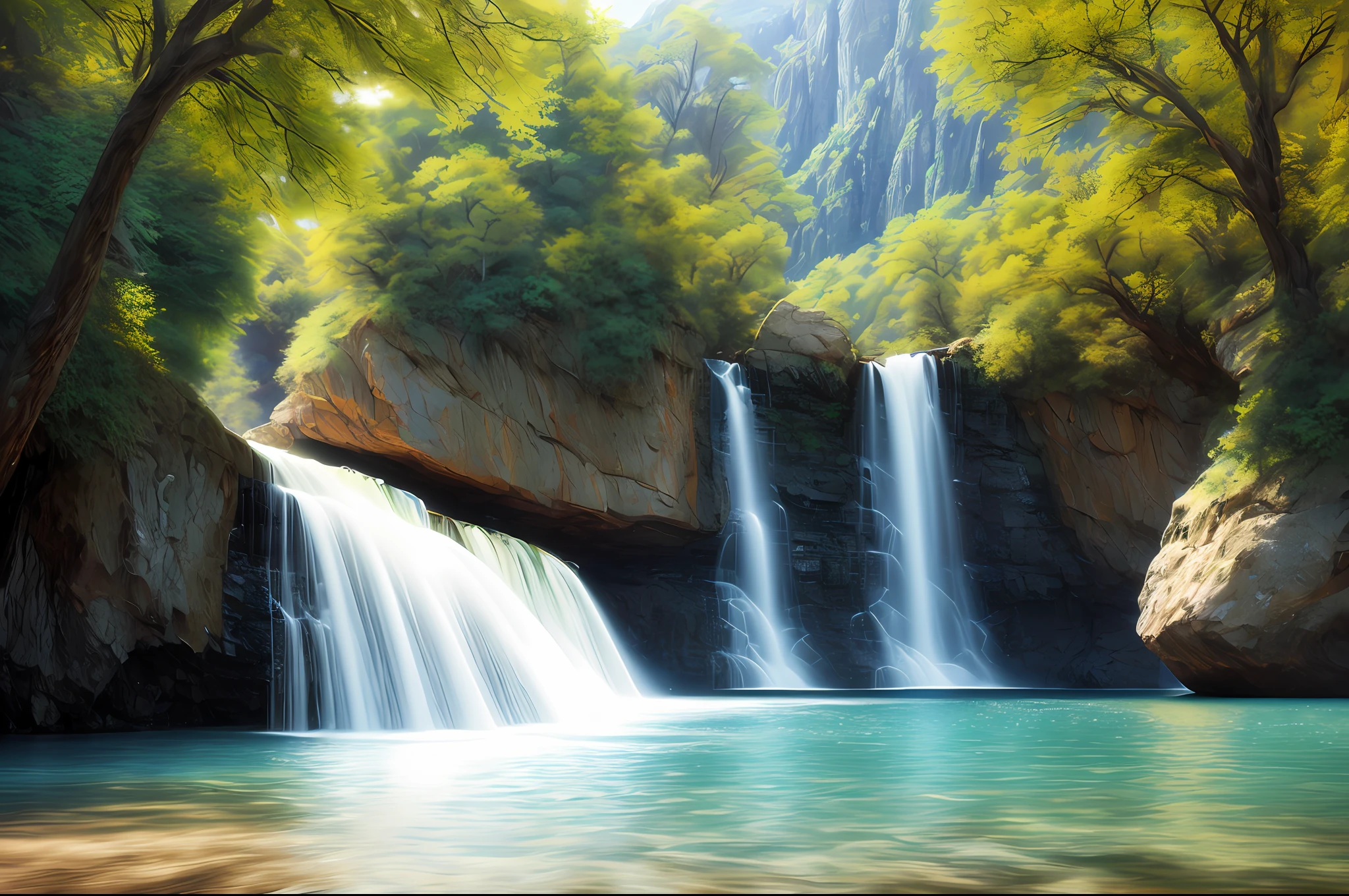 landscape,water,(extremely detailed CG unity 8k wallpaper), most beautiful artwork in the world,professional majestic oil painting,intricate, High Detail, Sharp focus, dramatic, photorealistic painting art