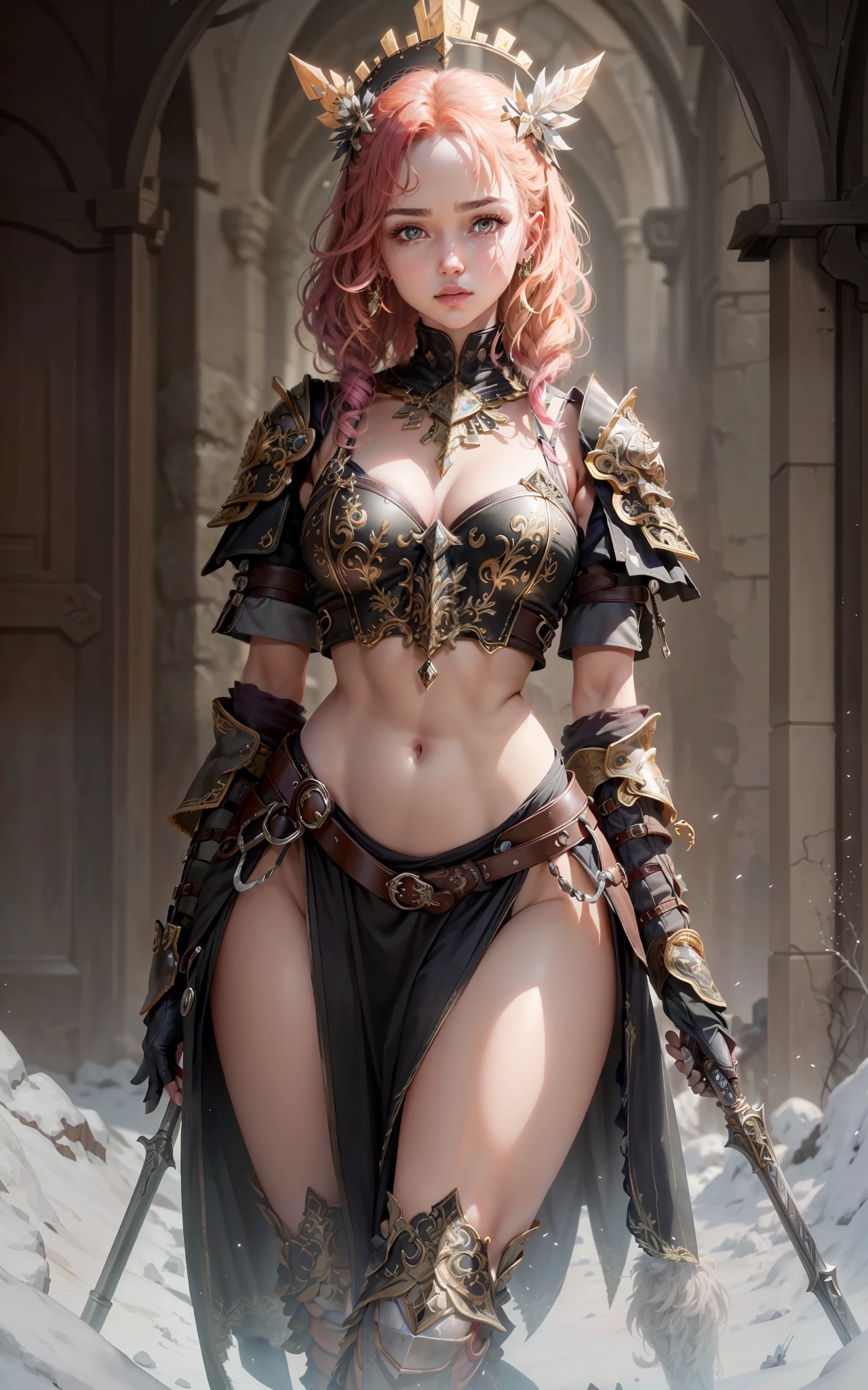 ((Best quality)), ((masterpiece)), (highly detailed:1.3),muskateer,armor. The details of his armor are meticulously crafted, reflecting both functionality and (beauty:1.2). The images highlight the (intricate engravings:1.2), the sheen of (polished metal:1.2), and the embellishments (ornate:1.4) that adorn his protective gear. Within the tapestry of this fantastic world, the story of the young musketeer unfolds. She embodies the courage, resilience, and indomitable spirit of those who rise above their circumstances. The images invite the viewer to witness her evolution from a humble peasant woman to a valiant defender, highlighting both the external transformation and the internal force that propels her forward. When bringing this series of images to life, pay close attention to the intricate details of your armor. May it become a visual representation of your journey, a tangible symbol of your growth and determination. May the beauty and power of the musketeer's tale inspire awe and awe, reminding us all of the strength that resides within us, waiting to be released, HDR (High Dynamic Range), Ray Tracing, NVIDIA RTX, Super-Resolution, Unreal 5, Subsurface Scattering, PBR Texturing, Post-processing, Anisotropic Filtering, Depth of field, Maximum clarity and sharpness, Multilayer textures, Albedo and specular maps, Surface shading, accurate simulation of light-material interaction, perfect proportions, Octane Render, two-tone lighting, low ISO, white balance, rule of thirds, wide aerature, 8K RAW, efficient sub-pixel, sub-pixel convolution, luminescent particles