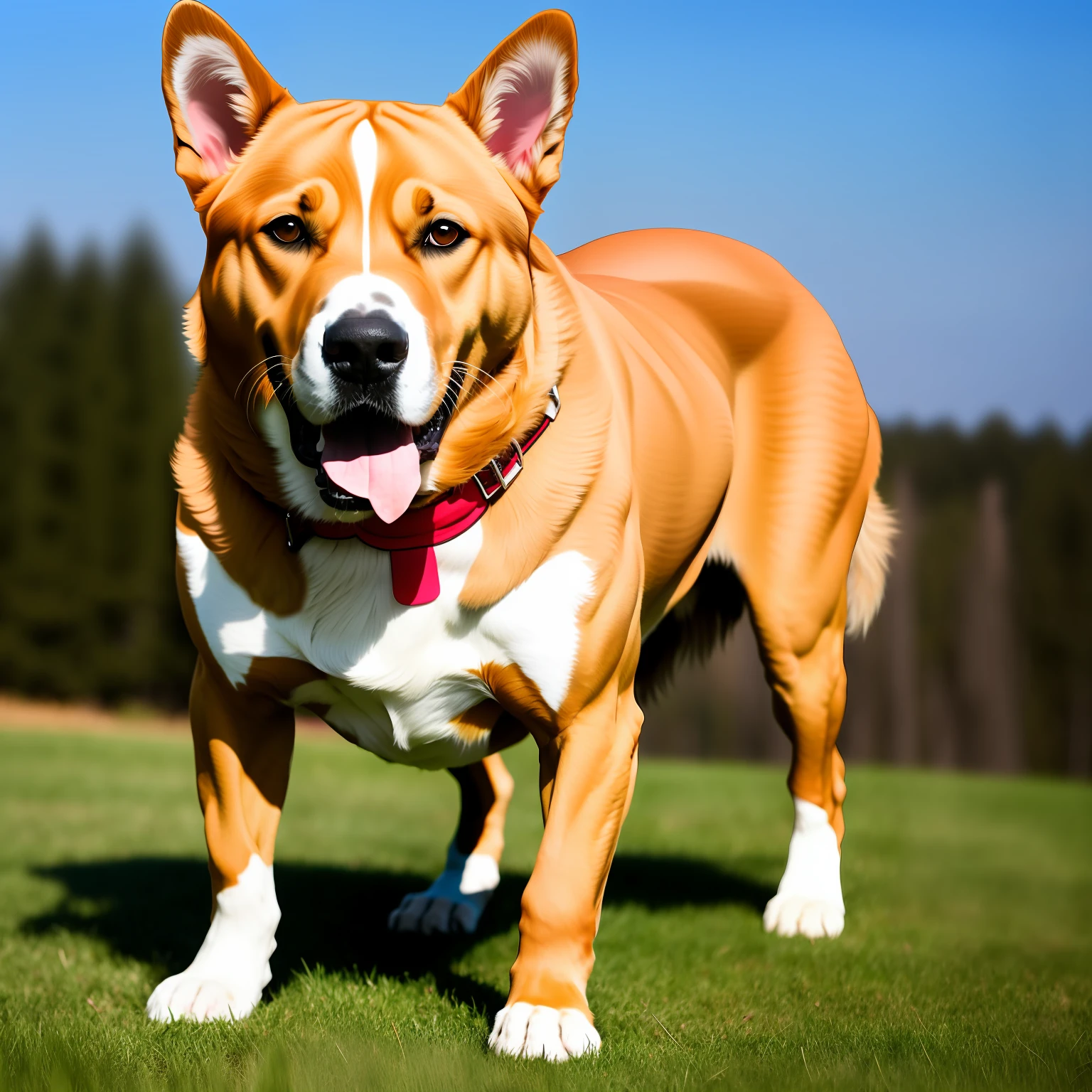 Create an image of a muscular dog