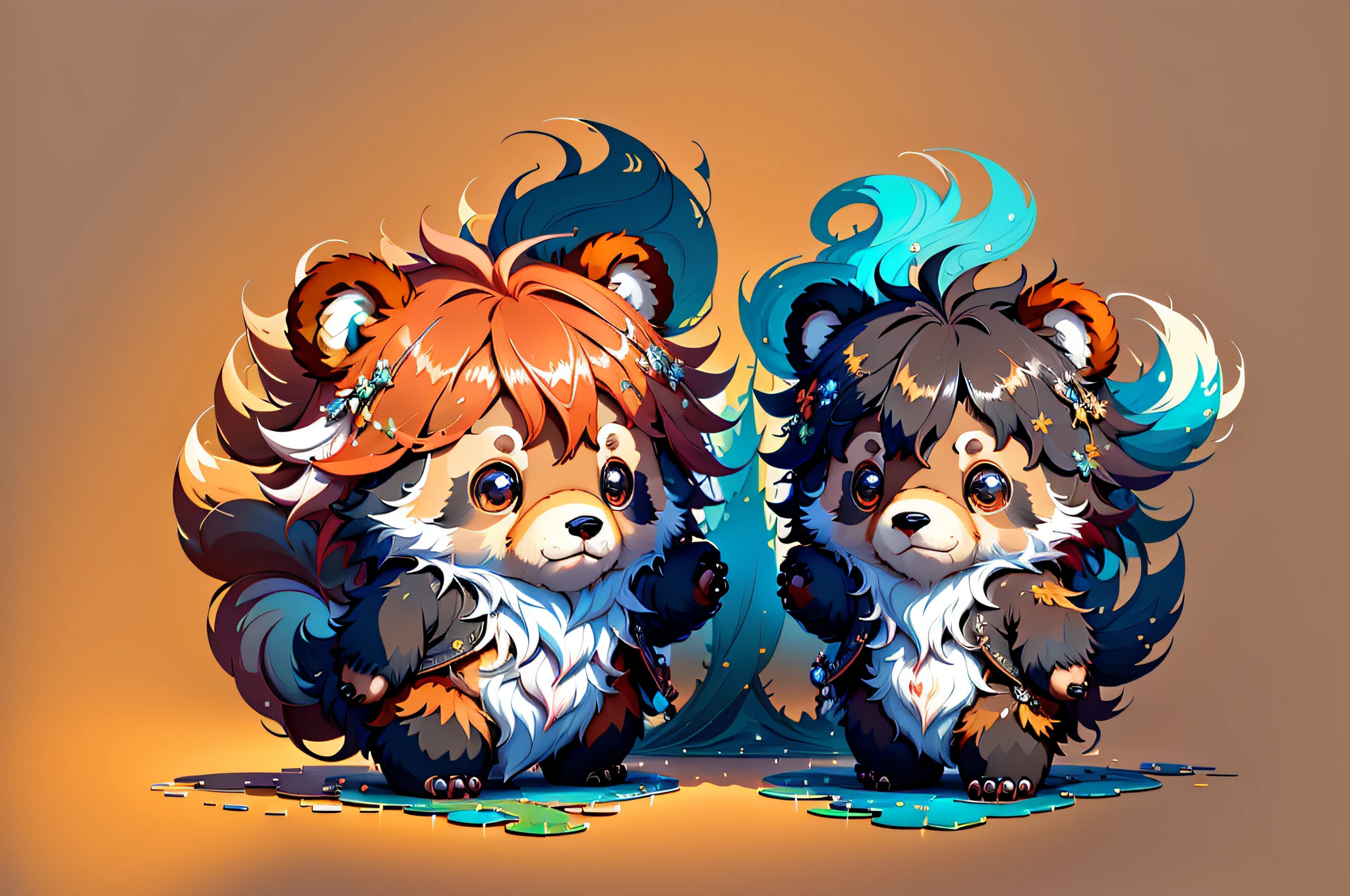 splash00d, chibi bear, very long furs, (cute:1.6)