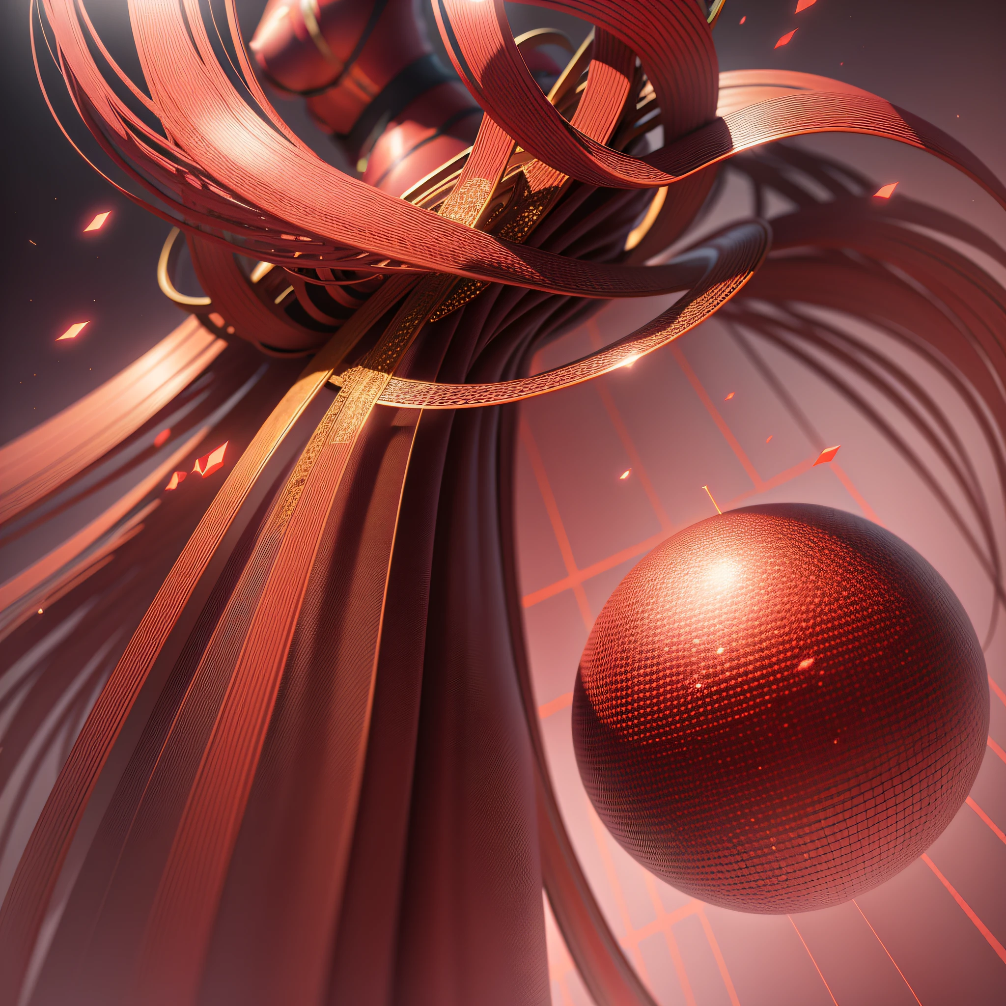 Background image, red gradient, golden tulle sense, spatial sense, three-dimensional sense, texture, HD, 8k, texture map --auto --s2