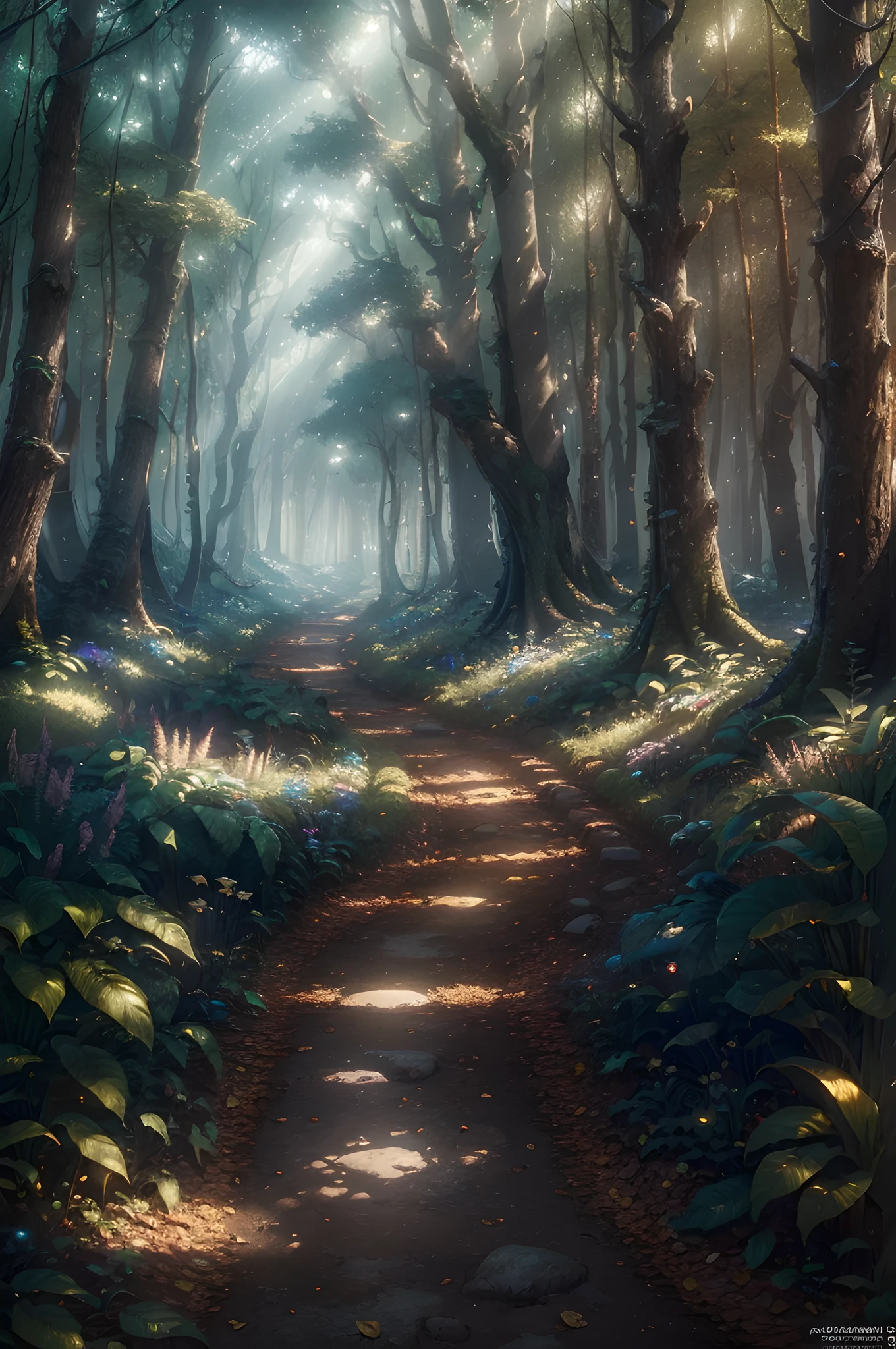 ((Realistic Lighting, Top Quality, 8K, Masterpiece: 1.3)),Extremely detailed CG Unity 8k, Fantasy Forest, Nobody's Forest, Jungle, Tranquil, Dreamy, Game Graphics, Fantastic Rendering, Hansel and Gretel, Classics, Classic Fairy Tales, Beautiful Forest, Sunny Sky, Calm, Esthetic, Aesthetics, Photography, Journal, National Geographic, Realistic Saturation, ((Abstract)), High Octane 8k Rendering, Very Detailed, Realistic, Super Realistic, High Quality, Best, Super Detail, Crazy Detail, Very detailed, realistic, epic composition, best quality, 32k --auto --v 6 --s2