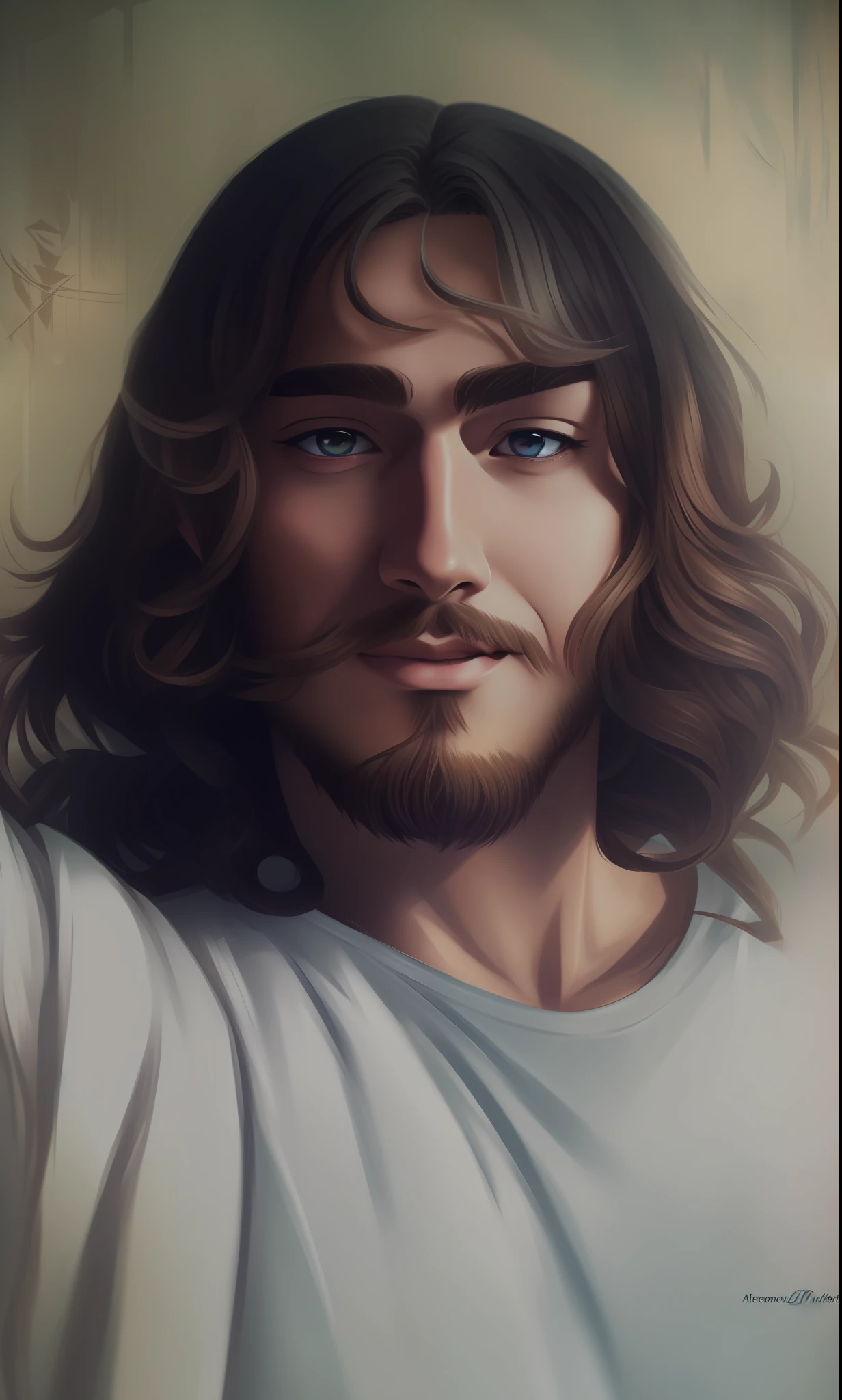 (8k, best quality, illustration, portrait, 19 year old man, long hair) anime art style