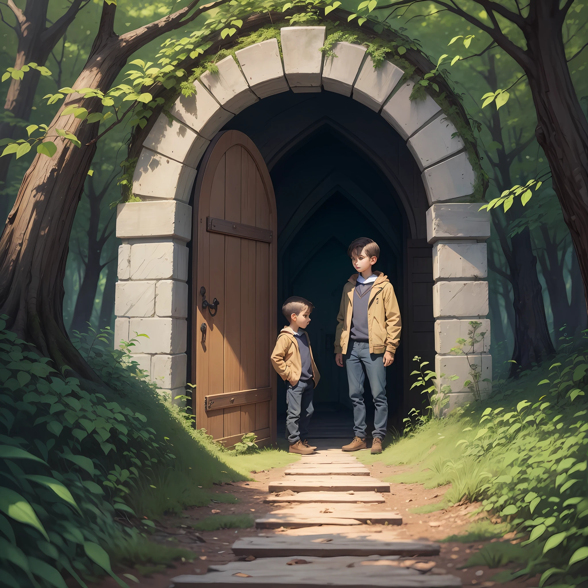 Victor and Daniel are in the woods and find a tree with a small door in its trunk. --auto --s2