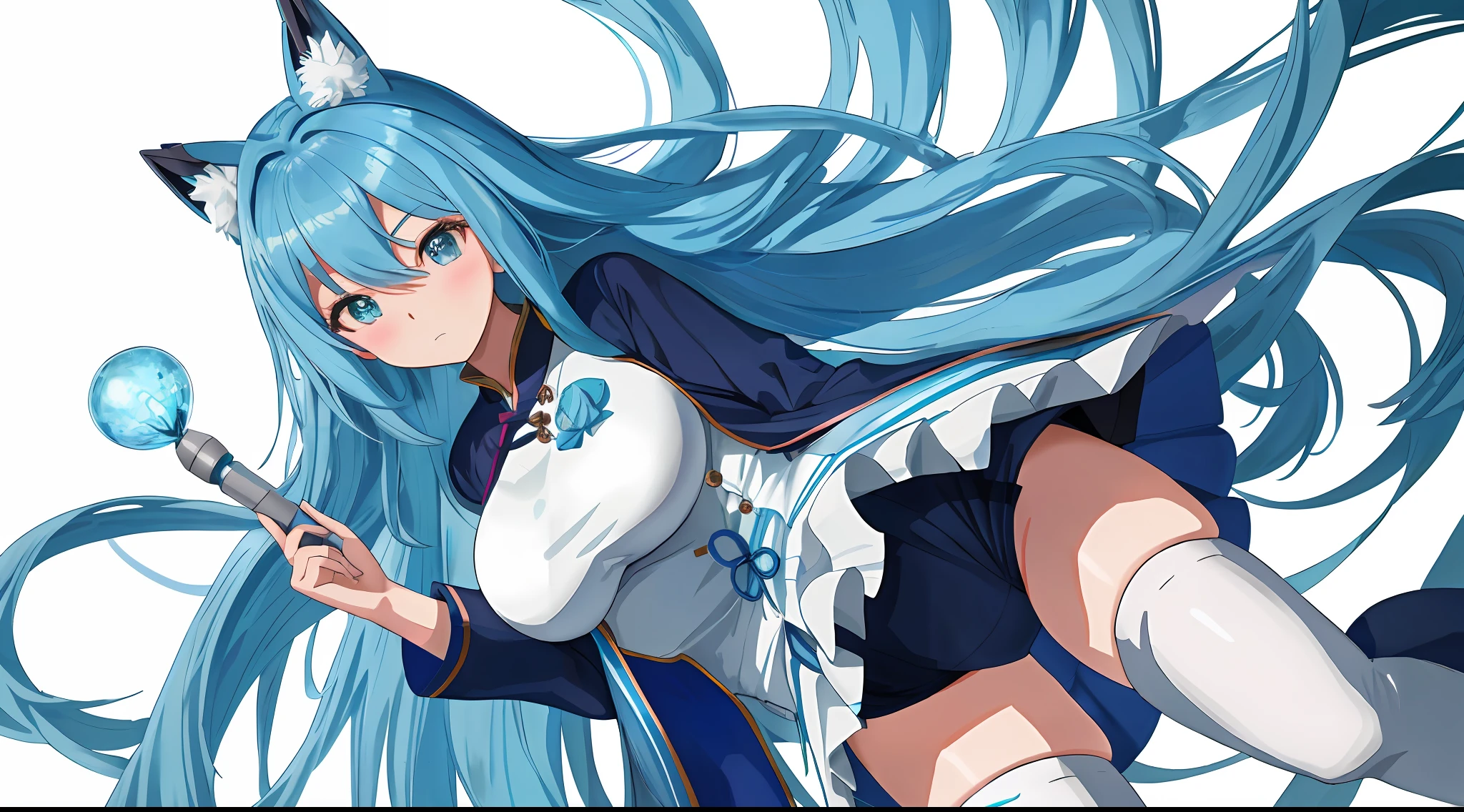 Anime girl with very big breasts and very big ass, full body Xianxia, small curvy loli, ((solo girl)), big, china dress, long slit, big ass, miniskirt, ((thighhigh)),((crotch))、(POV)))、,curvy,(thighhigh),(suits))、( Long Slit), pixiv3dcg,, negao, pixiv, ecchi, otppuro potion, full body commission four, top rating on pixiv, seed sil + fubuki's uniform (1.4) + portrait anime space girl + (blue hair: 1.3) + (Chiho Aoshima: 1.1) + (Future Anime Girl: 1.2) + (Ghost in the Shell style) + ( Official character art) + (beautiful girl) + wedding bouquet + white fabric + blue background.