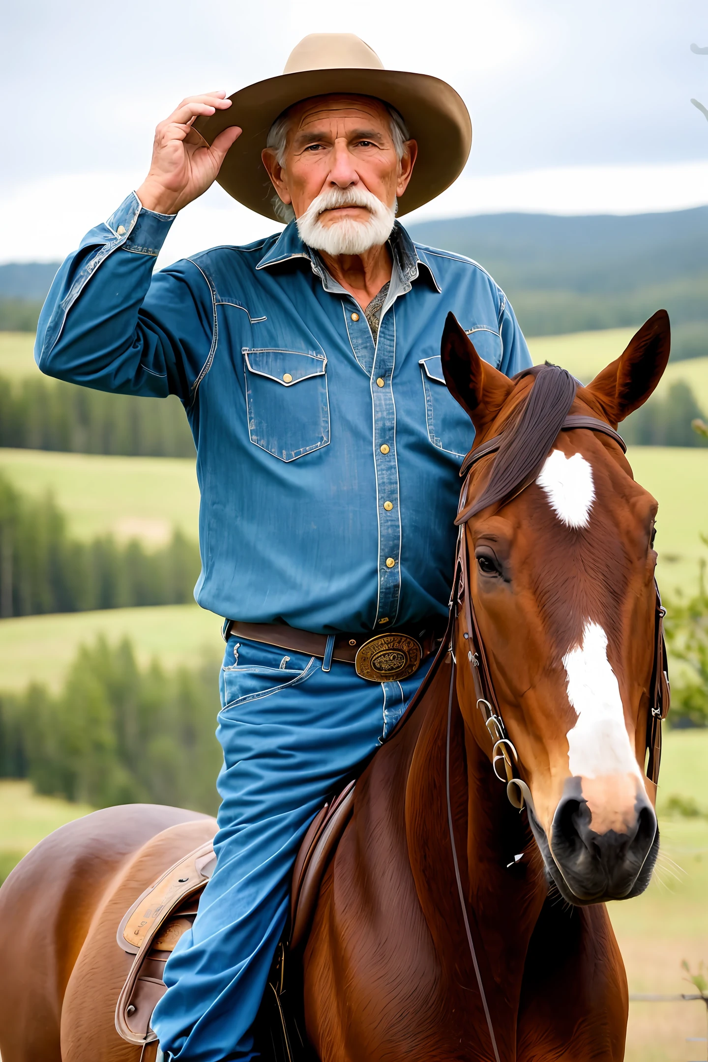 Old cowboy in high quality with a beautiful hat