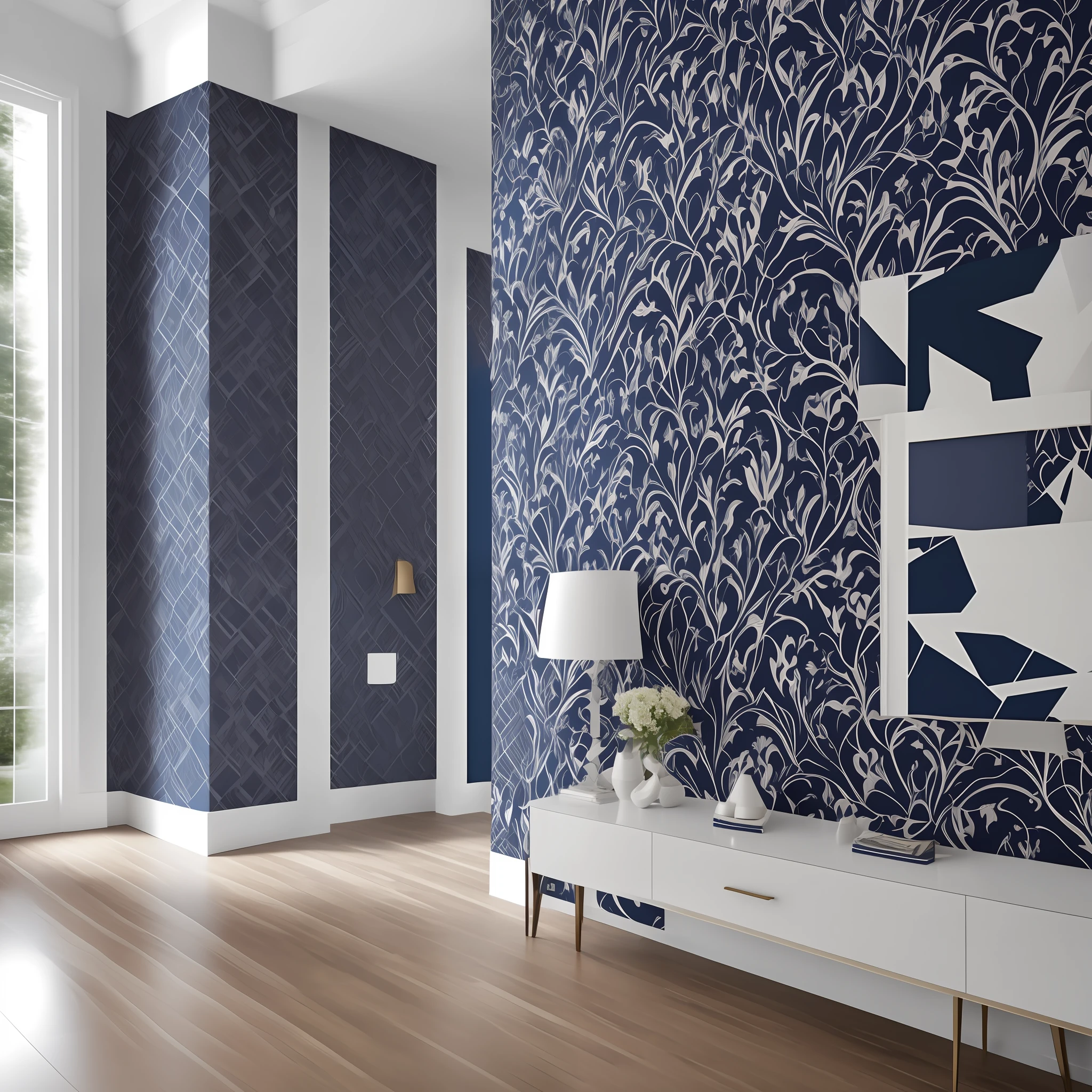 Create a modern background with the color navy blue and white predominating --auto --s2