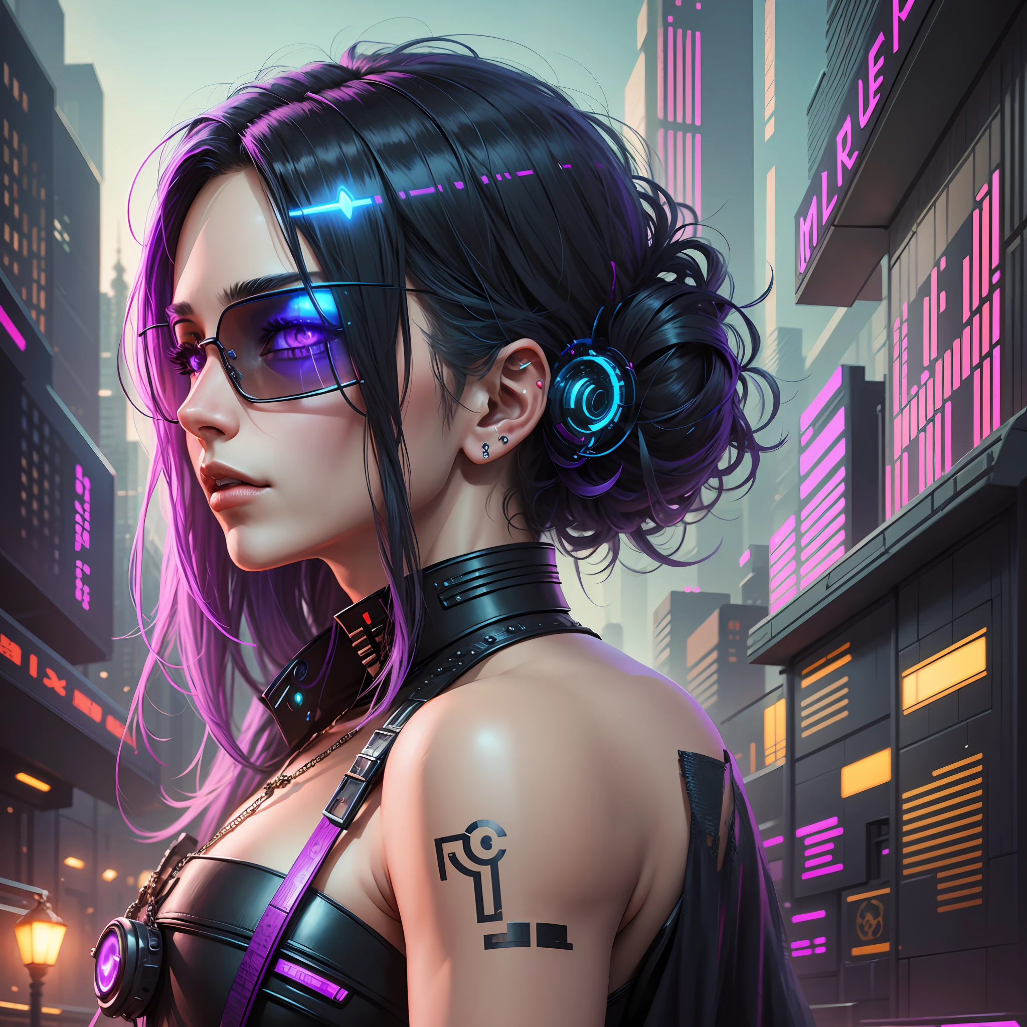 Cyberpunk male, fantasy world, woman --auto --s2