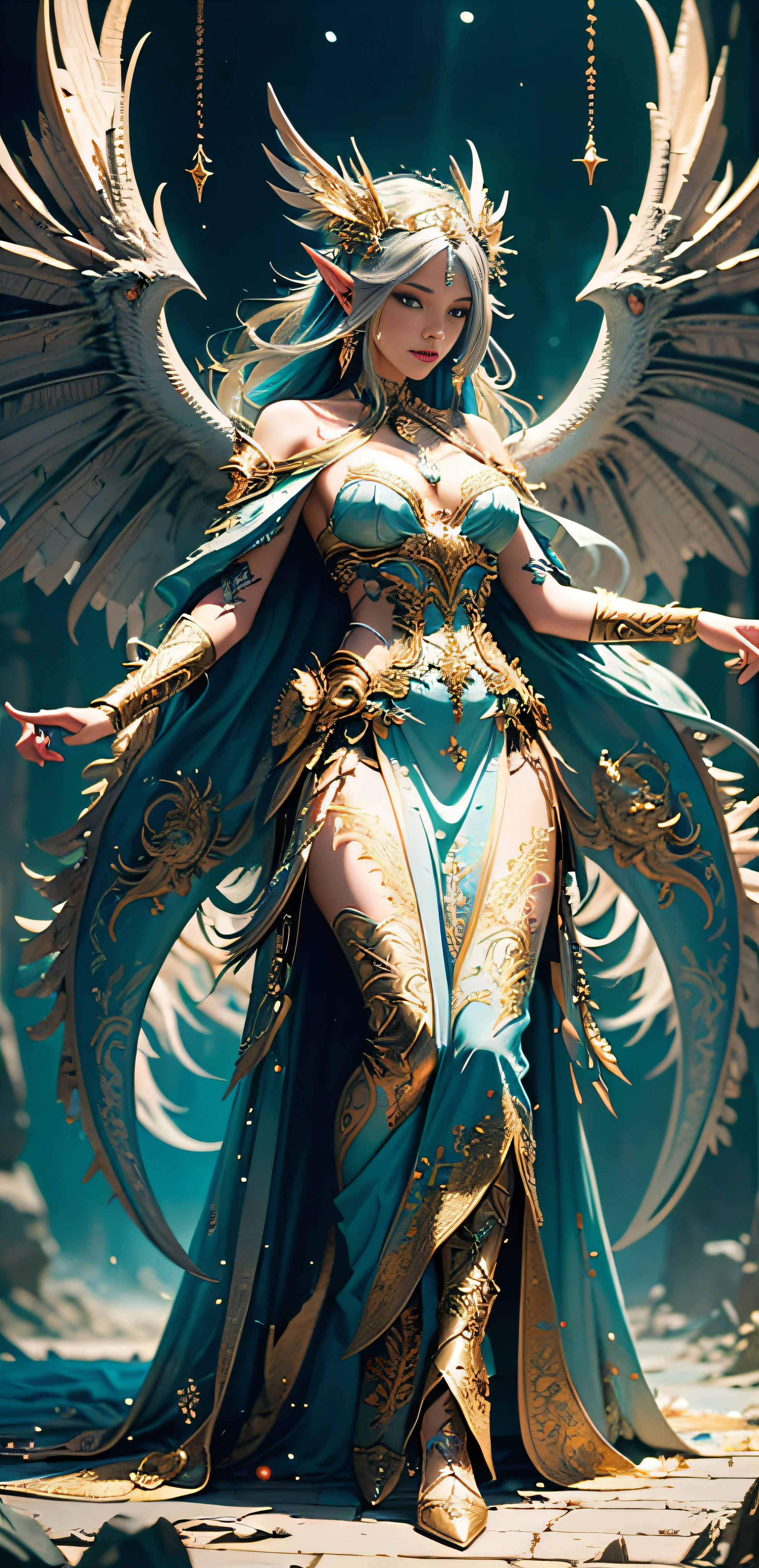 (best quality: 1.1), (masterpiece: 1.1), detailed, perfect anatomy, a closeup of a woman with gorgeous brown eyes face in a costume with a dragon on her shoulder, costume costume, cinematic goddess body shot, majestic full-body angel, elegant cinematic pose, hyperdetailed full-body shot, hyper-detailed fantasy character, full-body image, as a mystical valkyrie, detailed full body, beautiful and elegant elf queen, unreal render engine + a goddess, moody lighting, brightness, mysterious, mystical, magical, rim lighting, vibrant, psychedelic, colorful, intricate, elegant, sharp focus, highly detailed, digital painting, conceptual art, matte, masterpiece, hyper detailed ultra sharp, vibrant aesthetic, blood wave, colorful, psychedelic, ornate, intricate, digital painting, concept art, smooth, sharp focus, illustration, beautiful female,