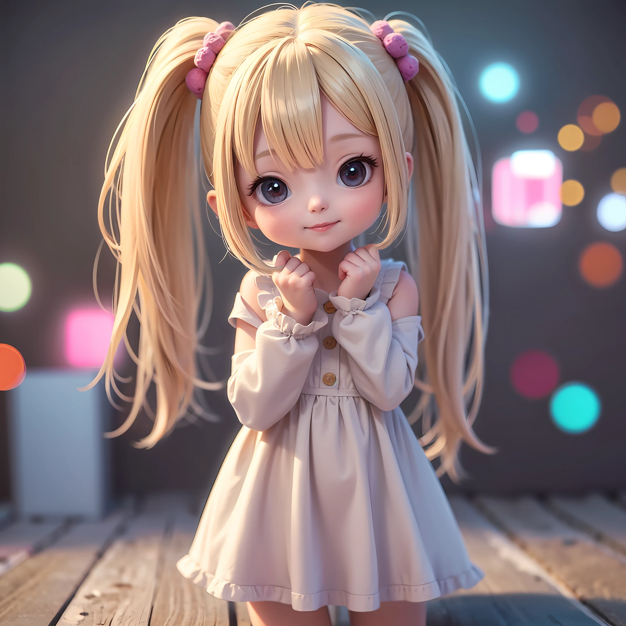 cute chibi girl, white background, girl beautiful, chibi, cute, 4k, renderização  4k