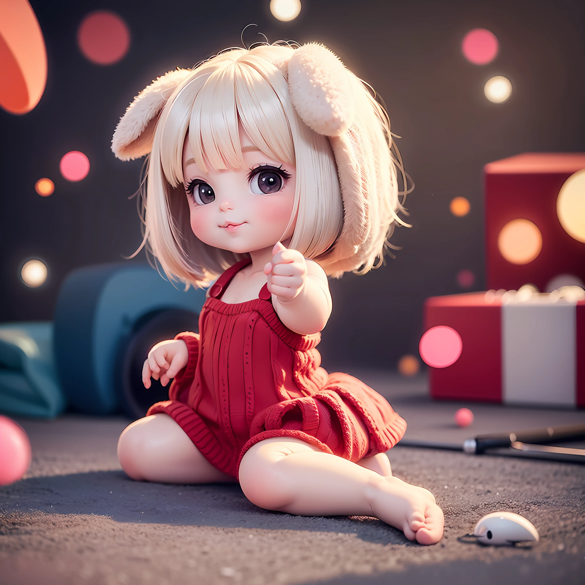 cute chibi girl, white background, girl beautiful, chibi, cute, 4k, renderização  4k