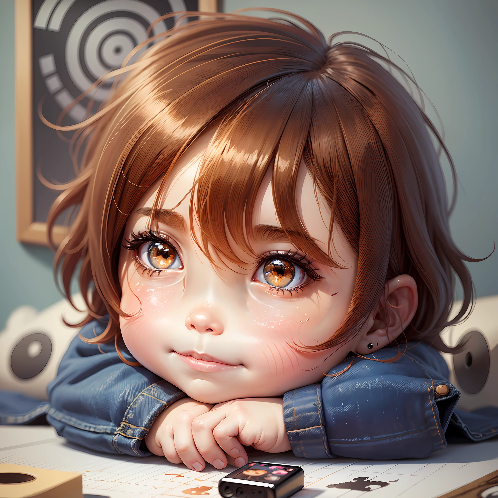 Slightly sparkling brown eyes