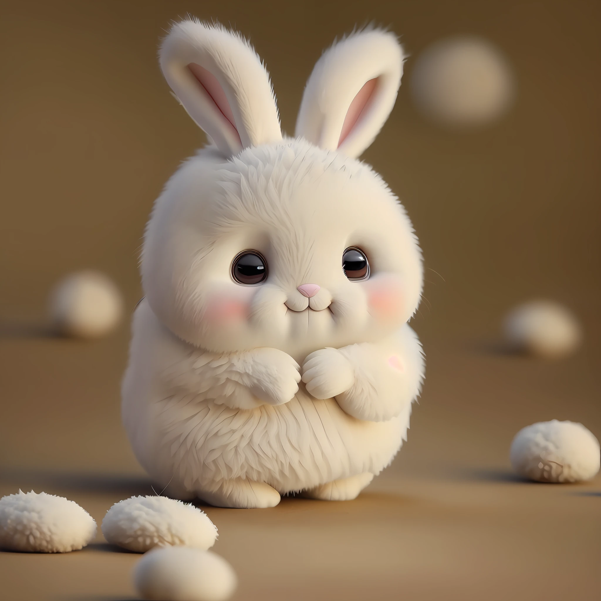 Chubby little rabbit, super cute, round face, long ears, short arms and short legs. --auto --s2