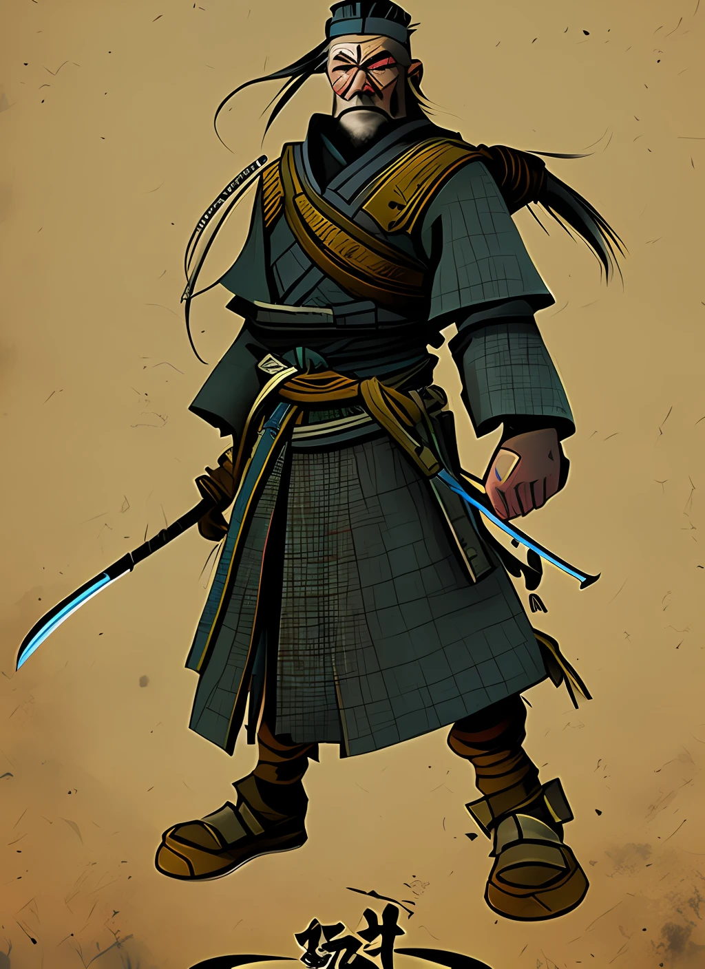 Old Samurai with war marks