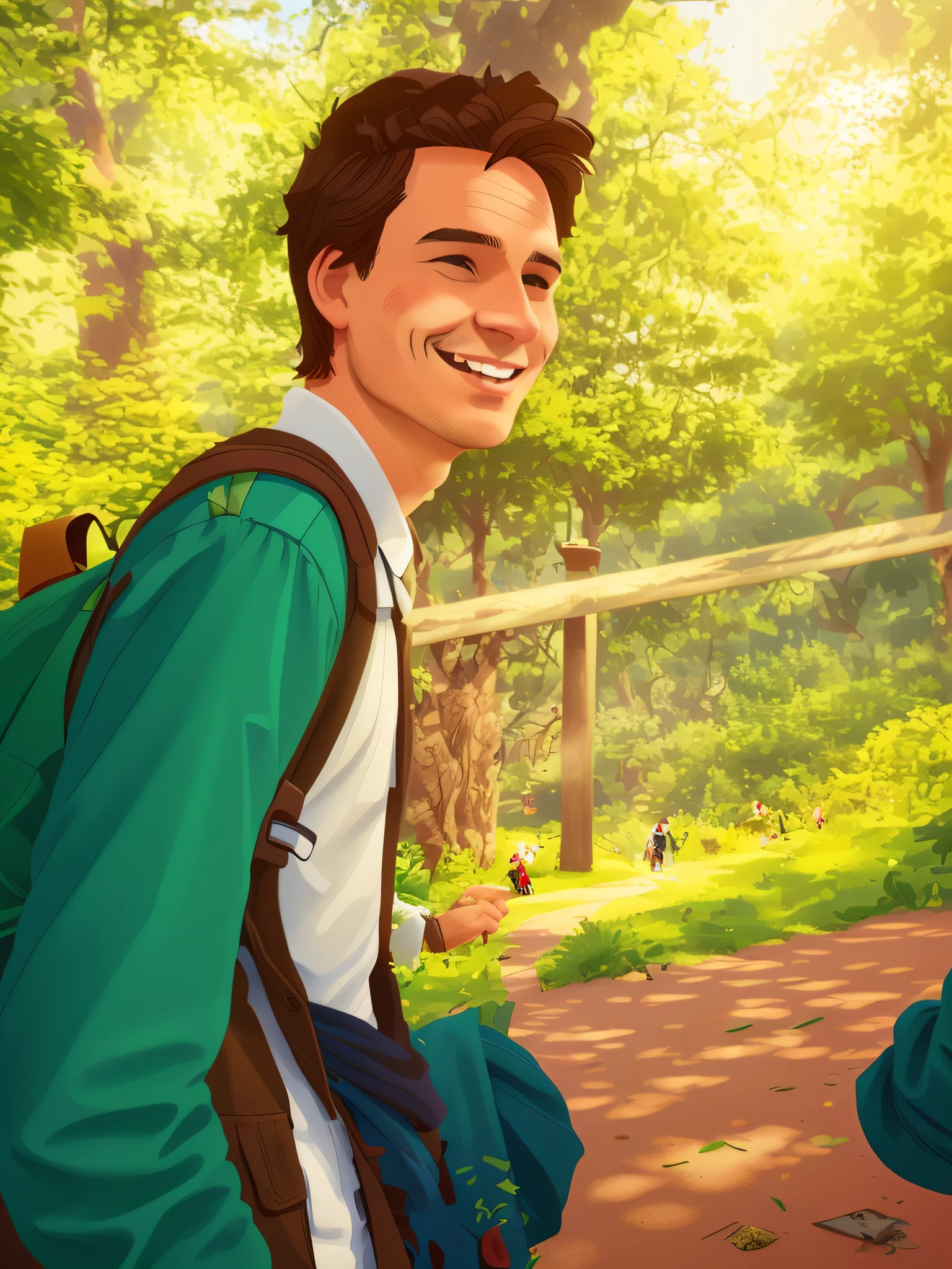 there is a man that is standing next to a woman, with a park in the background, in a park, at a park, in the park, taken in zoo, park in background, with a park in the back ground, around 1 9 years old, very slightly smiling, mateus 9 5, blurry image, in a city park, with a happy expression