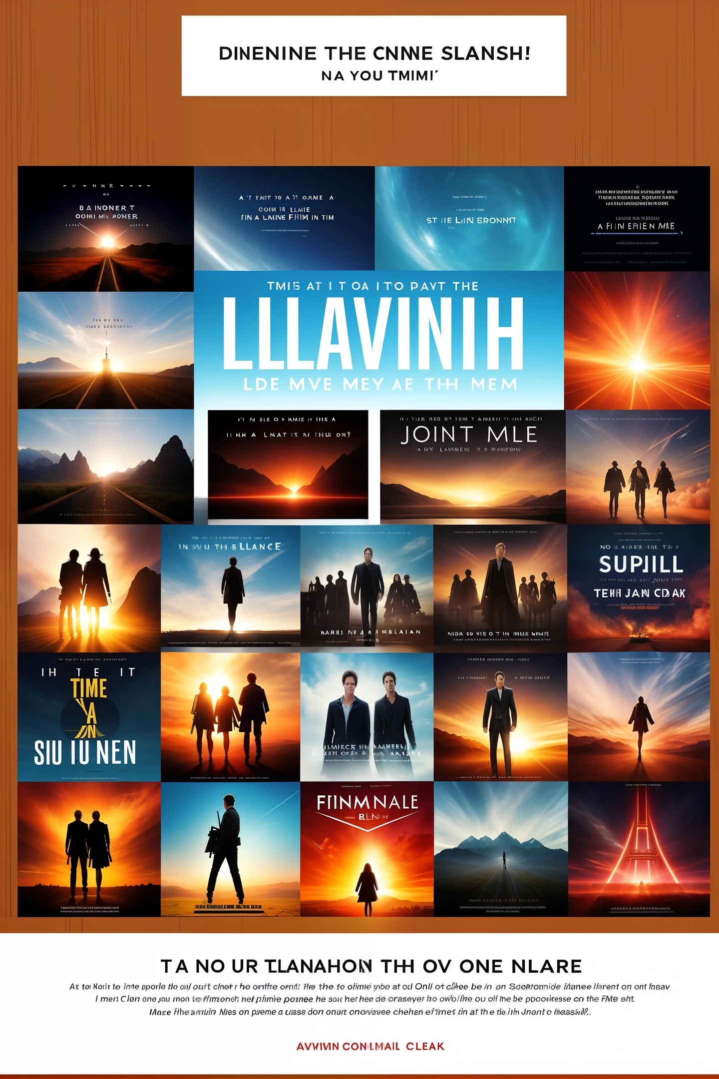 Make an image for the dissemination of the launch of an online class in the format of a movie poster. It's not to put people or fime, it's to leave the blank space for me to put the picture of my class.
