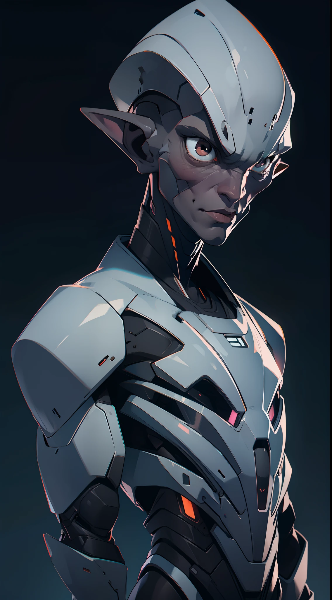 Dark-grey skinned humanoid Alien