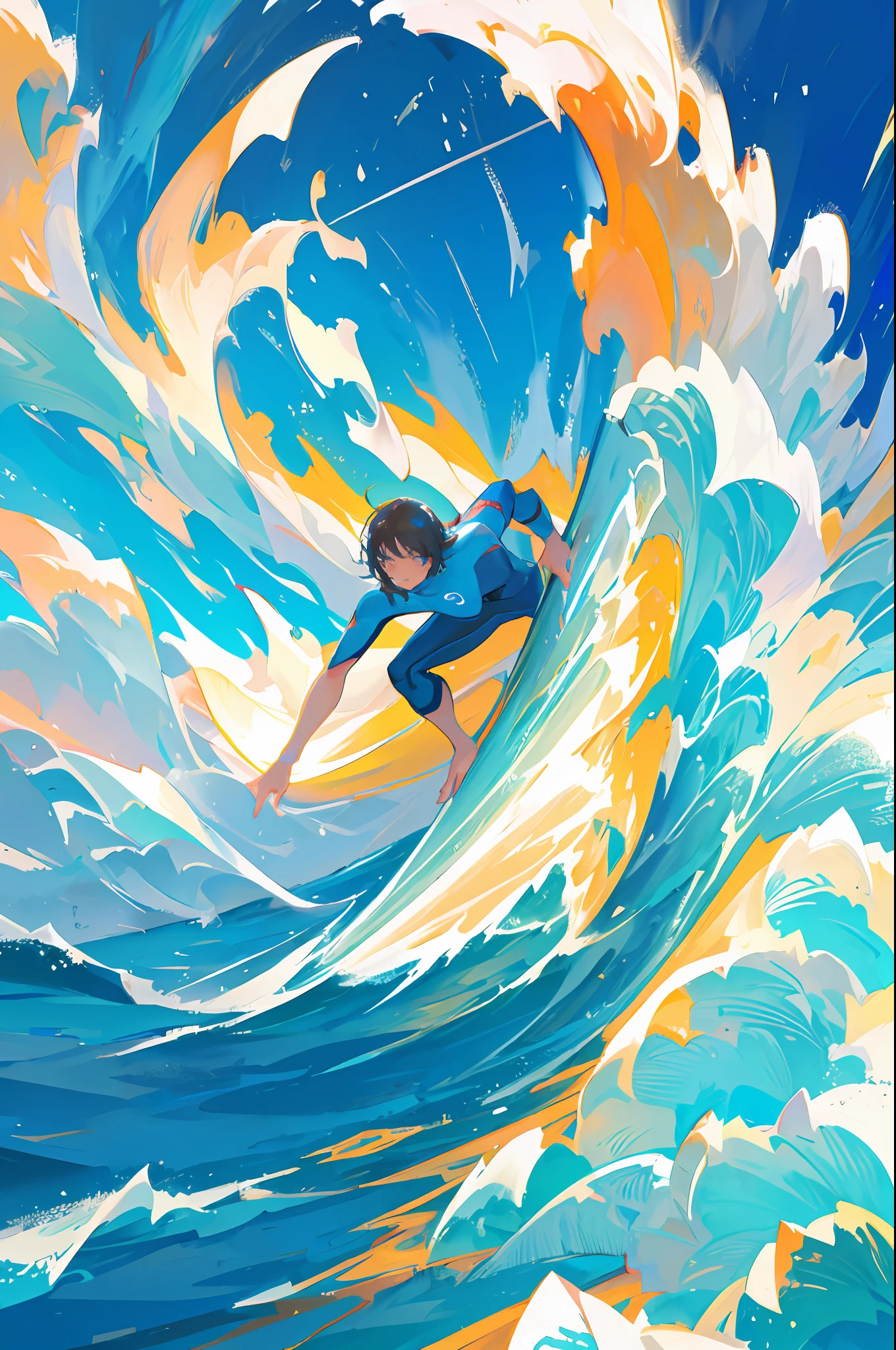 A surfer tumbles through the waves