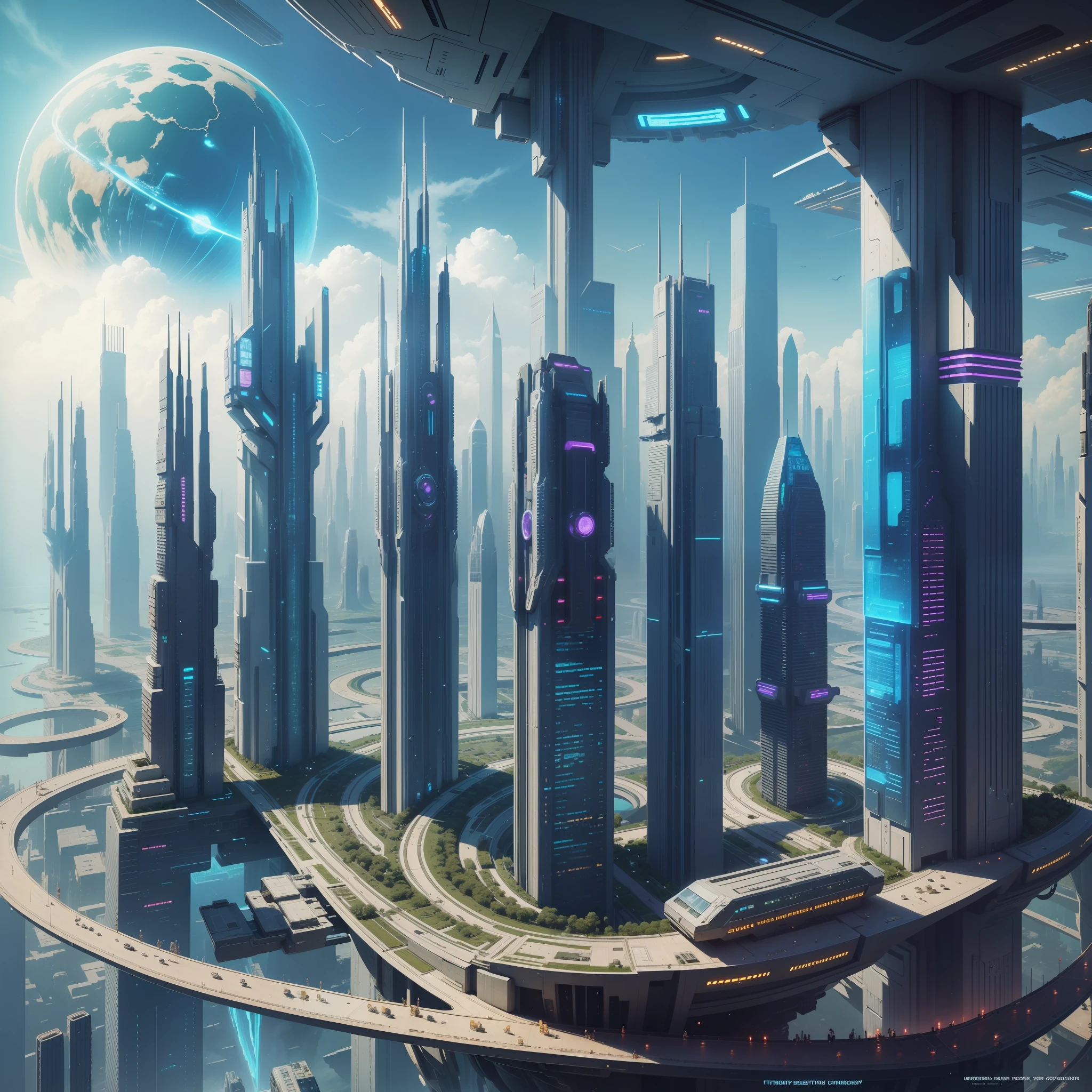 Futuristic City Cyberpunk Sci-Fi Top Quality Megastructure Masterpiece Future World