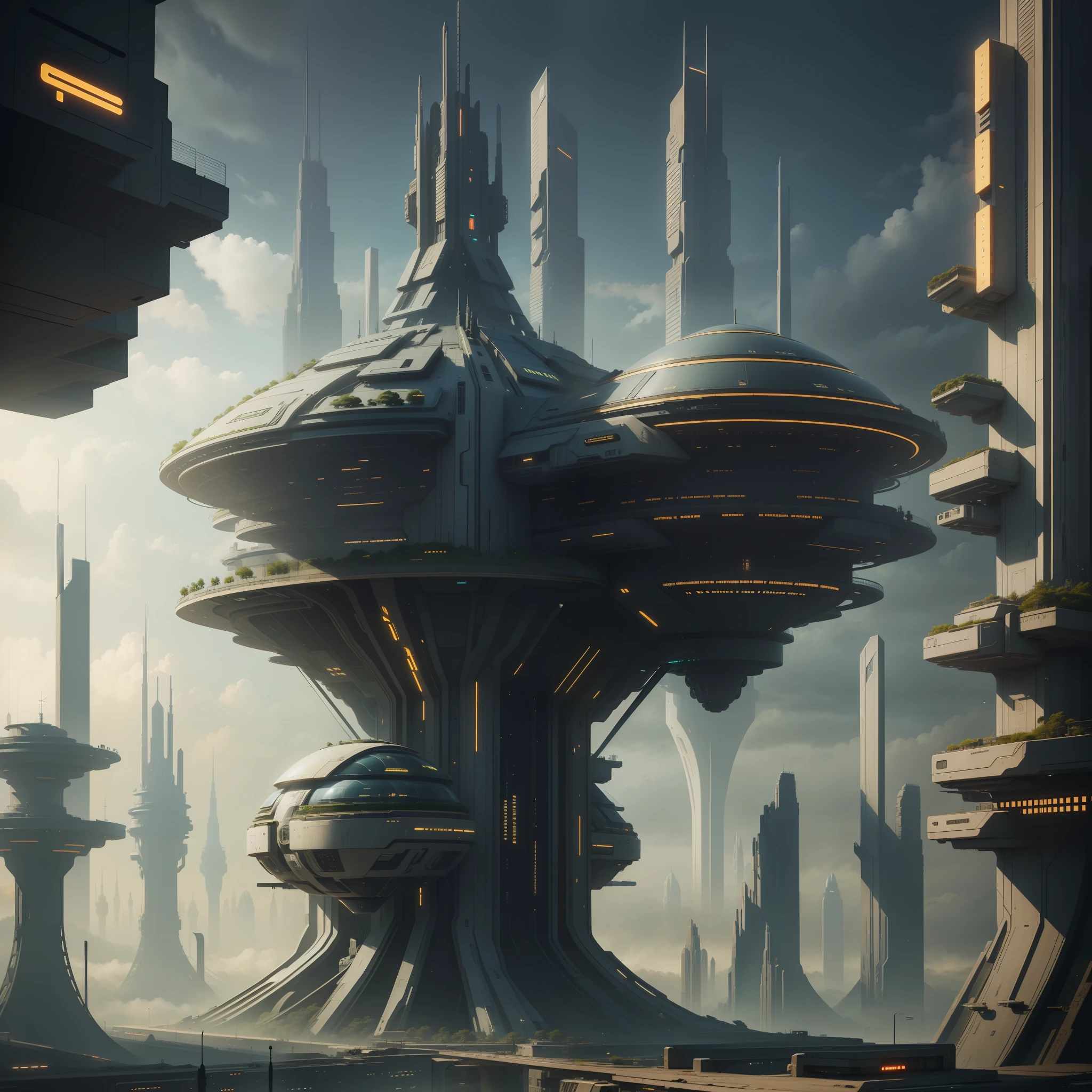 Futuristic City Cyberpunk Sci-Fi Top Quality Megastructure Masterpiece Future World