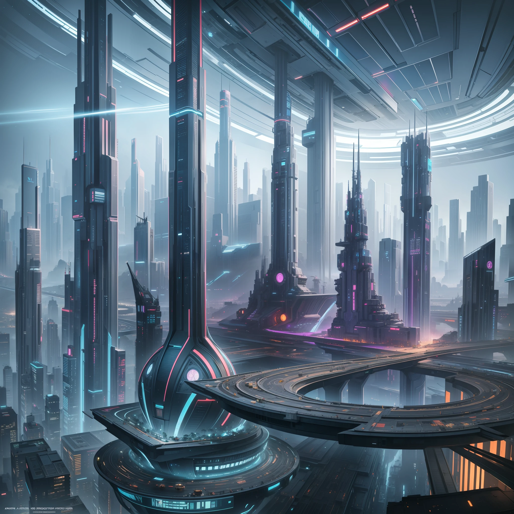 Futuristic City Cyberpunk Sci-Fi Top Quality Megastructure Masterpiece Future World