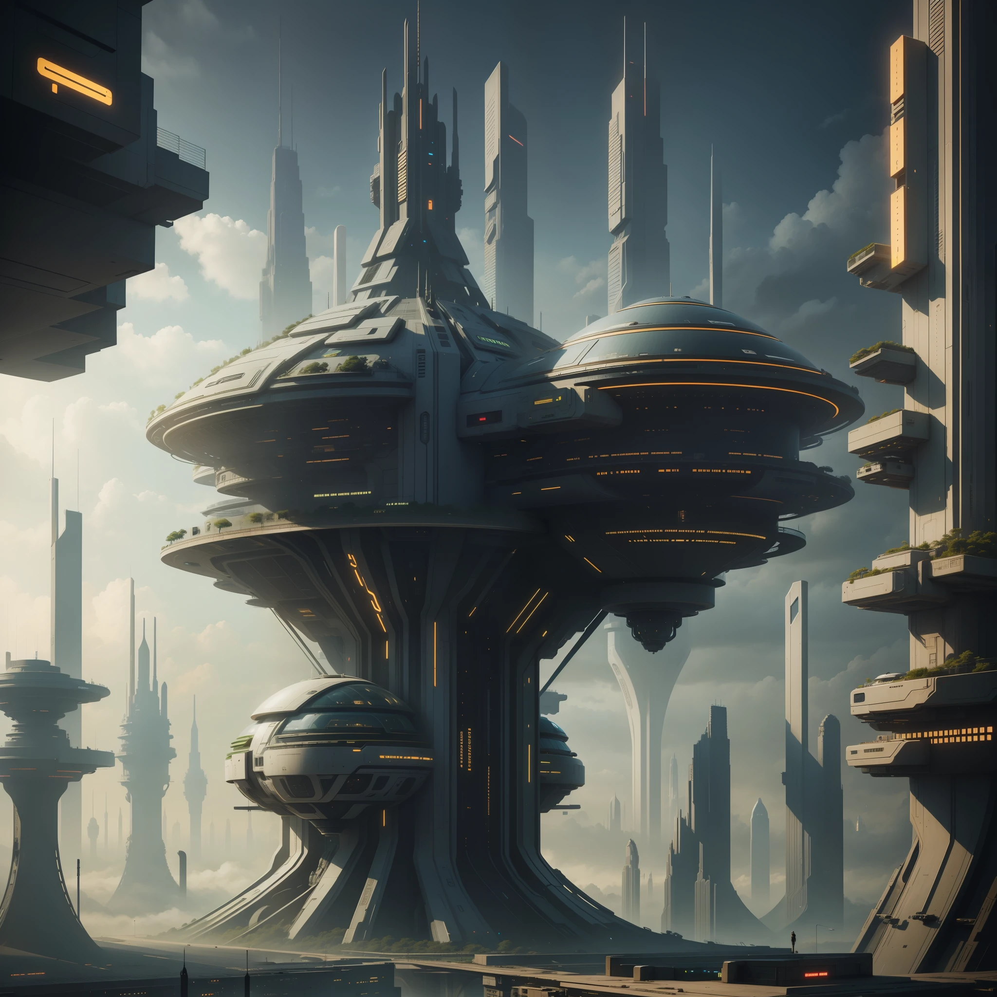 Futuristic City Cyberpunk Sci-Fi Top Quality Megastructure Masterpiece Future World