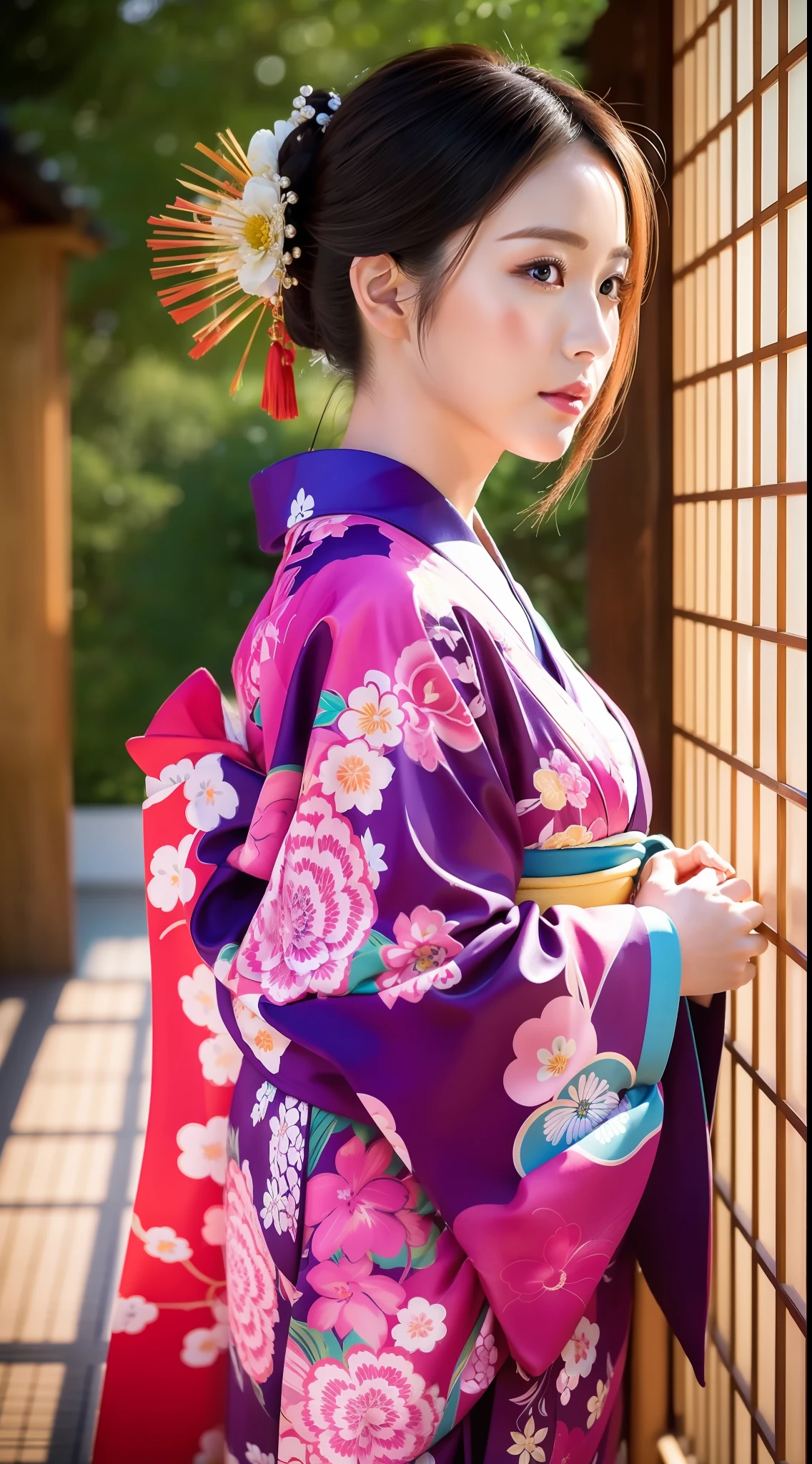 Kimono, woman, 30 years old, masterpiece, (photorealistic: 1.4), top quality
