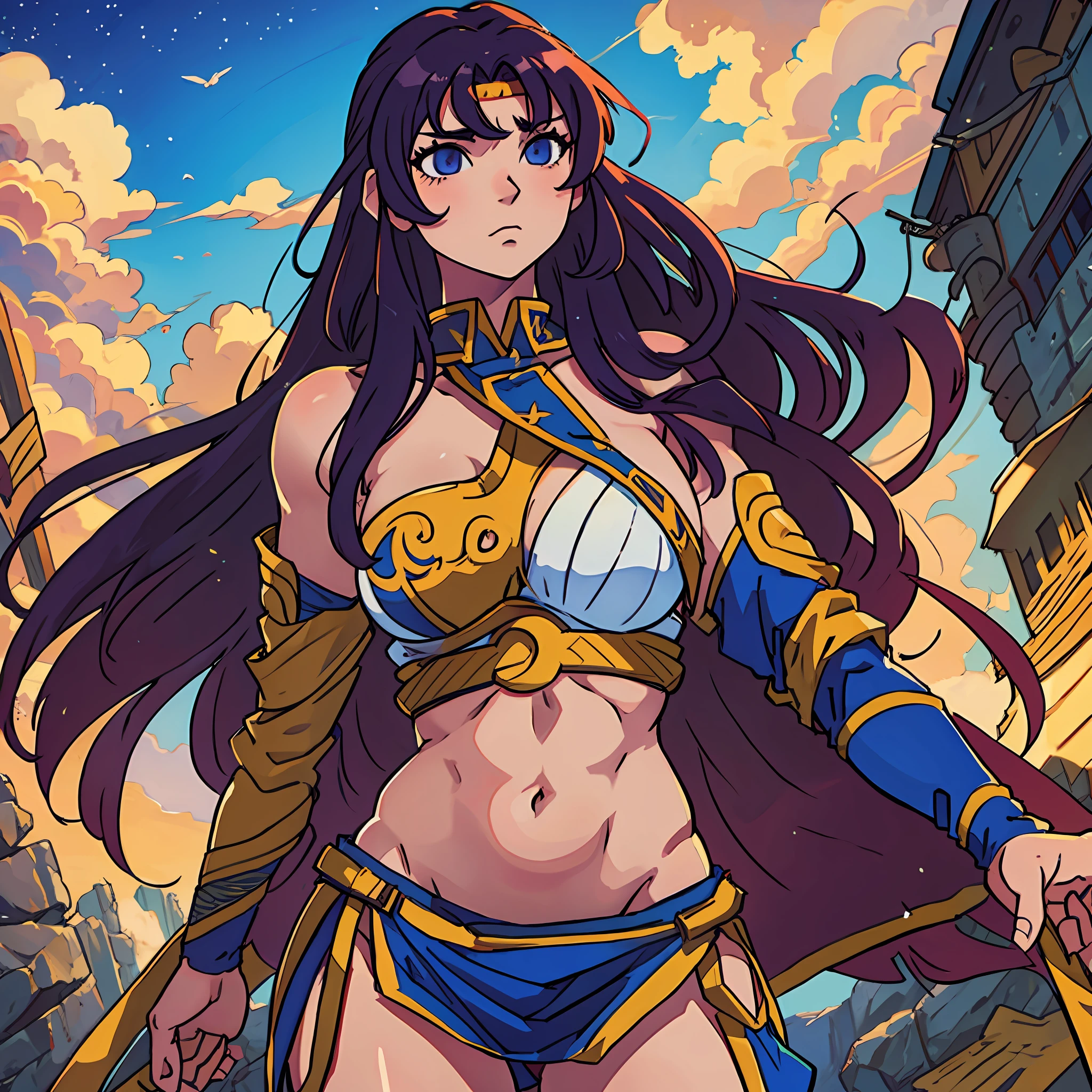 Anime Woman Long Haired Muscular Warrior --auto --s2