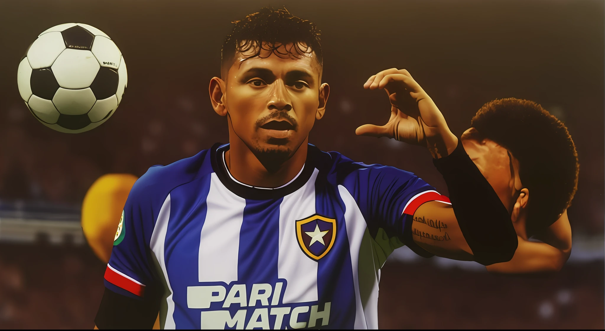 a close up of a soccer player with his hand up, danilo torres, artemixel, luis melo, ronaldo luis nazario da lima, joel torres, pedro correa, gui guimaraes, roge antonio, pablo perdomo, dan dos santos, toon, alex malveda, ronaldo luis nazario de lima, maximus jacobs, romero ressendi