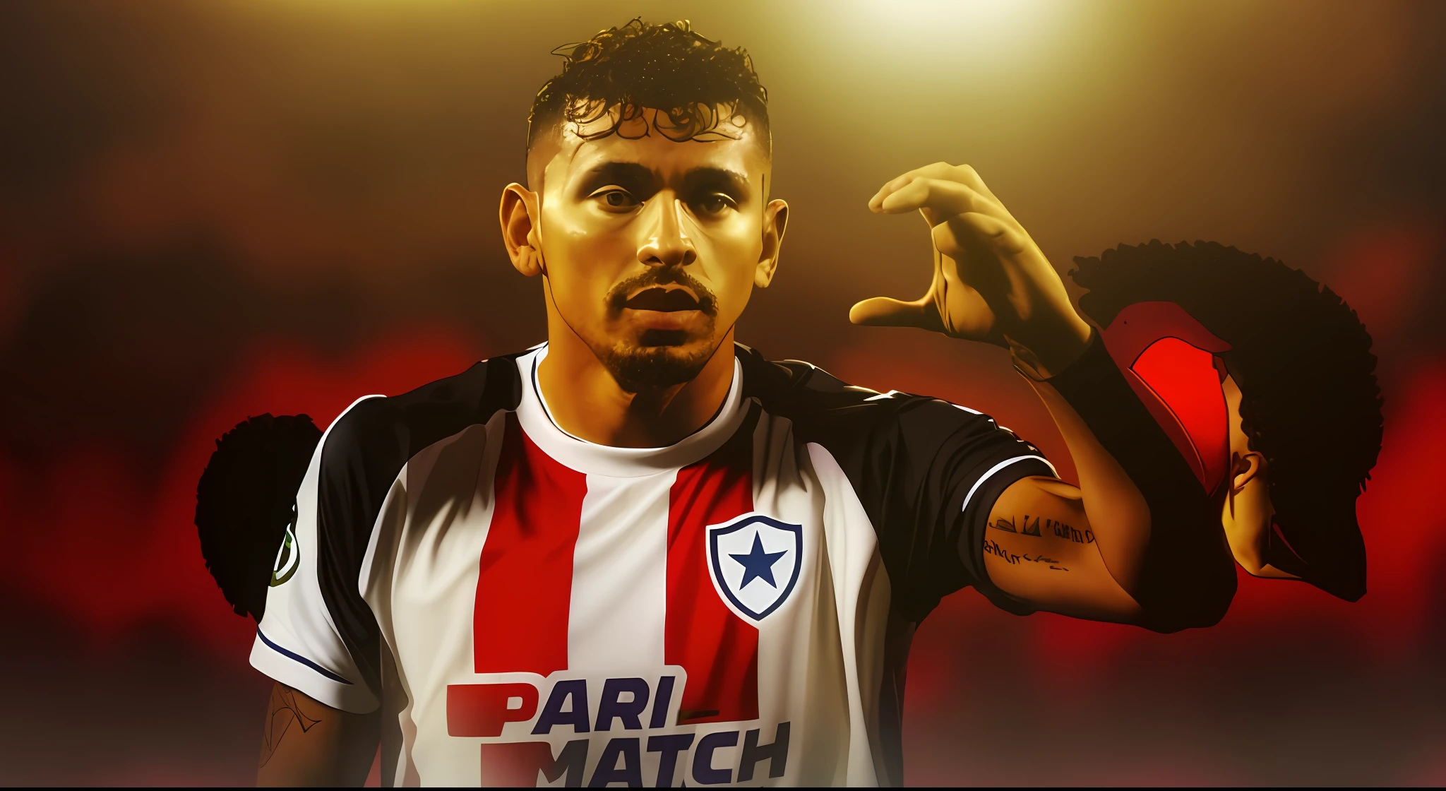 a close up of a soccer player with his hand up, danilo torres, artemixel, luis melo, ronaldo luis nazario da lima, joel torres, pedro correa, gui guimaraes, roge antonio, pablo perdomo, dan dos santos, toon, alex malveda, ronaldo luis nazario de lima, maximus jacobs, romero ressendi