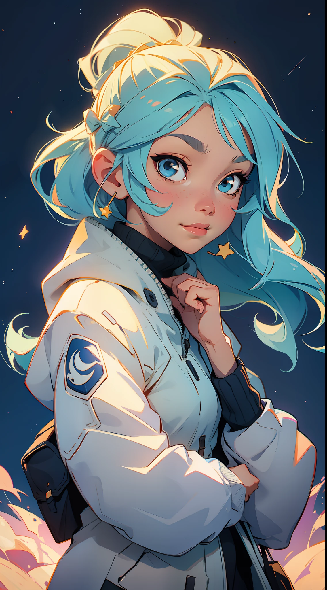 Very cute stargazing girl