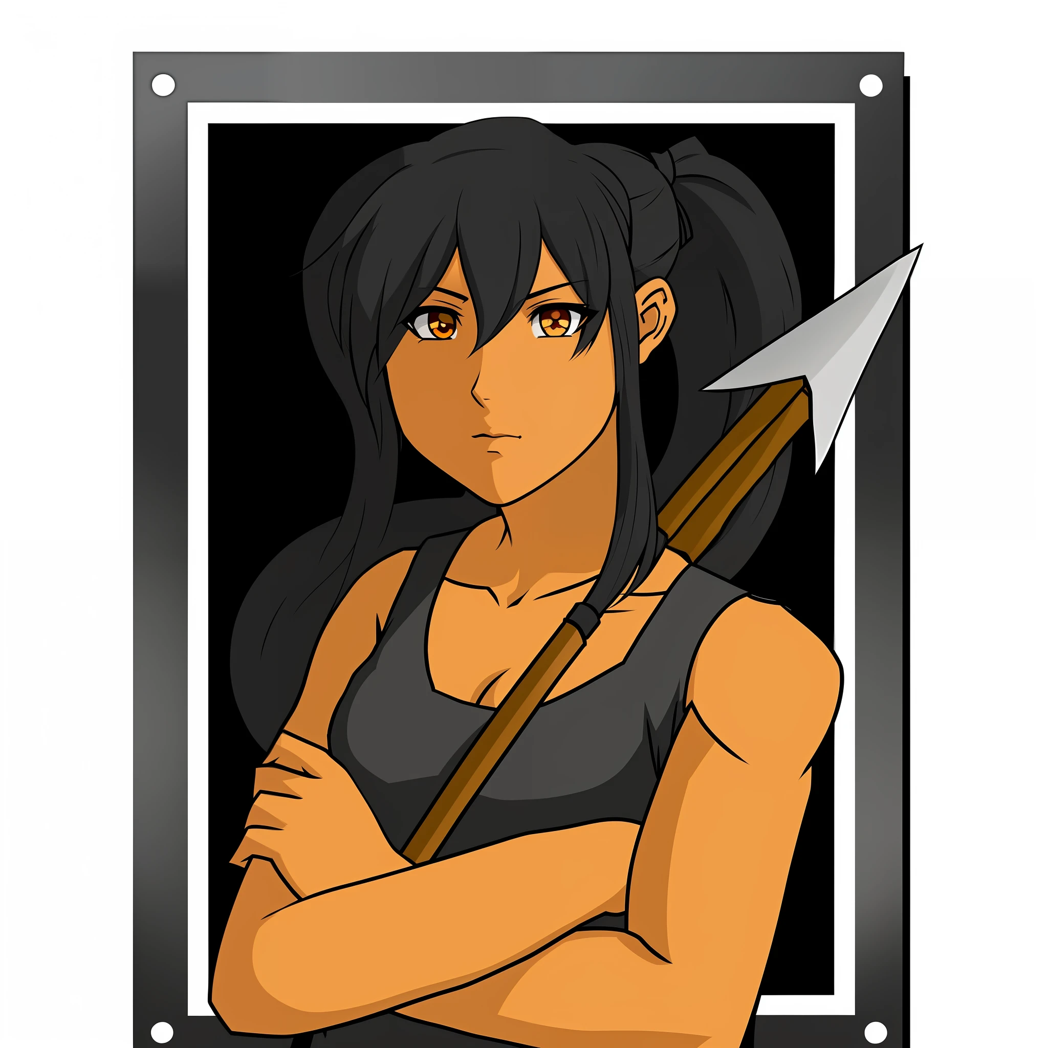 anime girl with a knife in her hand and a black background, halfbody portrait, cel - shaded art style, anime girl with a bow and arrow, in an anime style, a character portrait, valkyrie style character, portrait of a female anime hero, cel shaded:15, cel shaded!!!, inspired by Yang J, character portrait of me