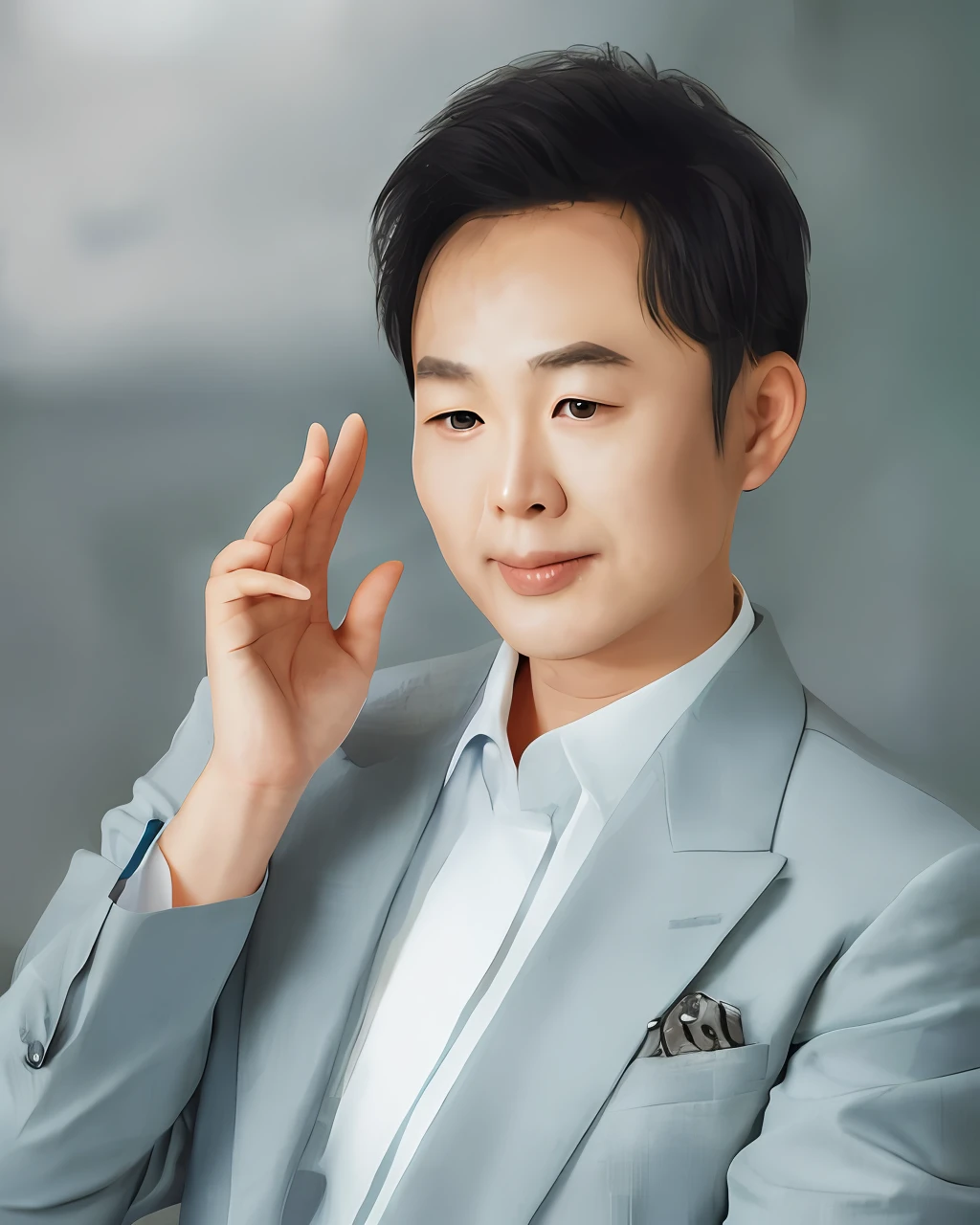 Create an avatar of a full-body Korean pastor who will be the host of a youtube Bible quiz channel
