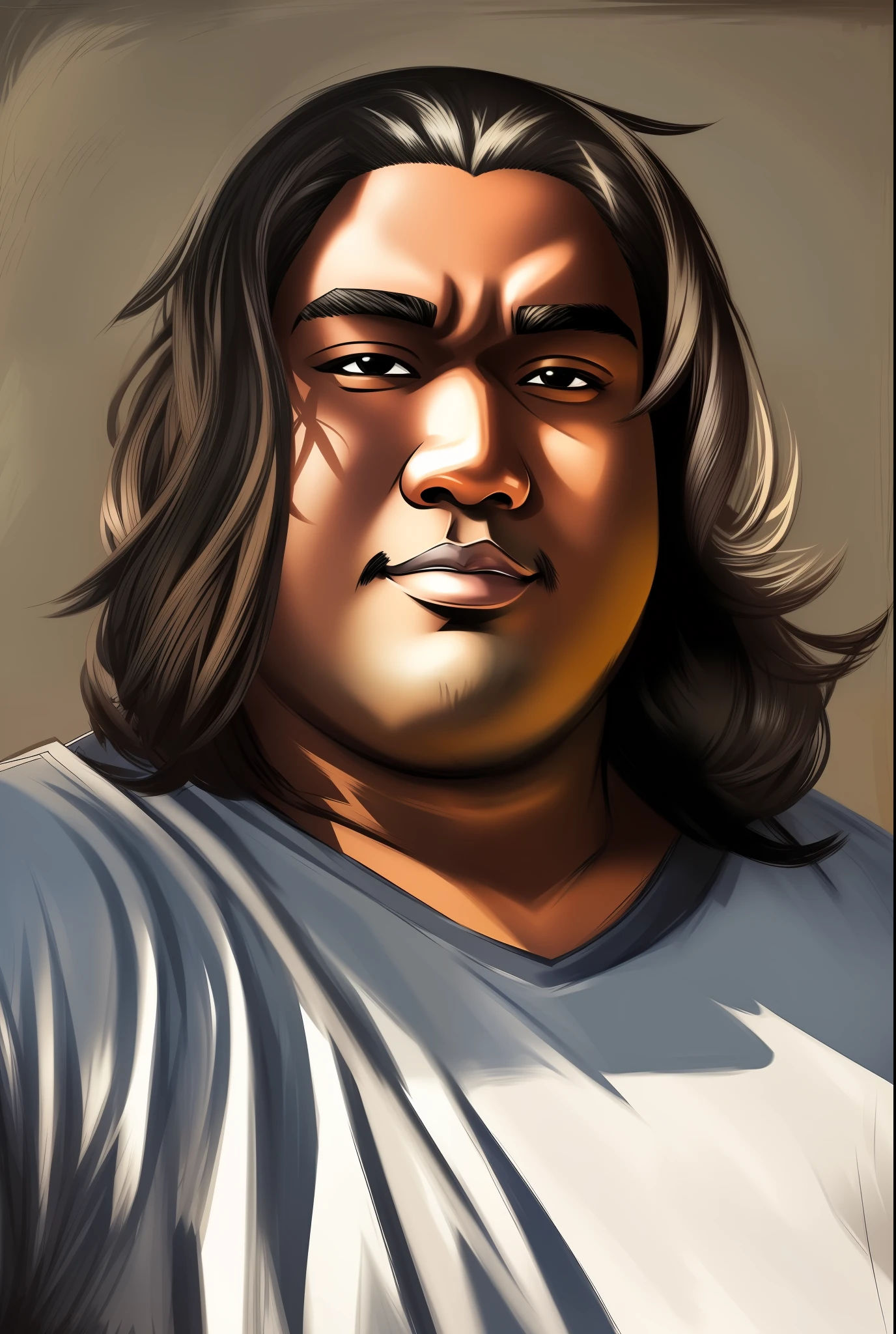 (8k, best quality, illustration, portrait, 19 year old fat man, black skin) anime art style