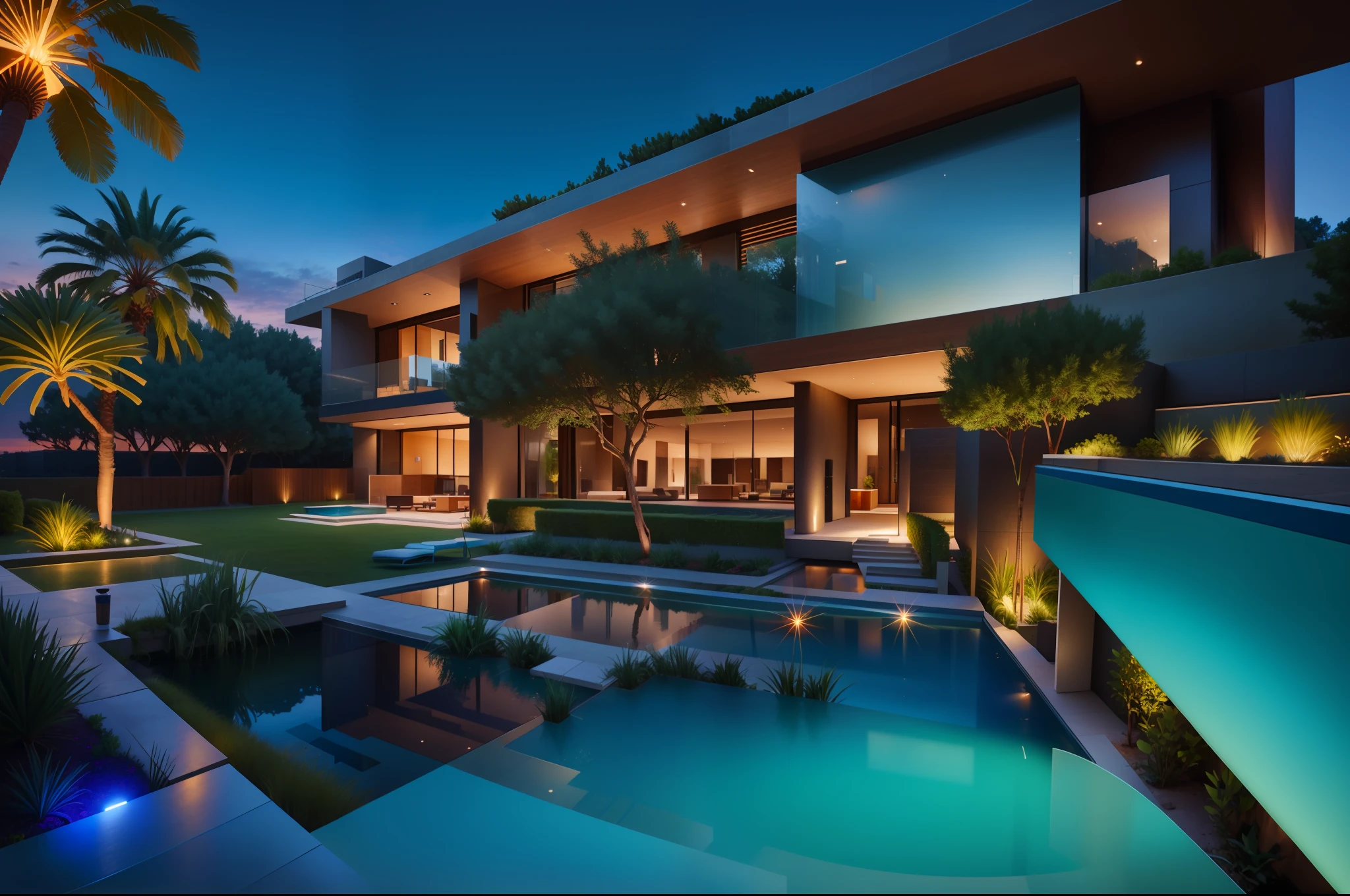 arfed view of a modern house with a pool and a courtyard, luxury architecture, large modern residence, ultra modern, well-designed masterpiece, by Samuel Silva, contemporary architecture, contemporary house, modern house, modern architecture design, by Gisele Freire, modern setting, modern design, exterior photography, award-winning masterpiece, arhitectural shot by Randy Post