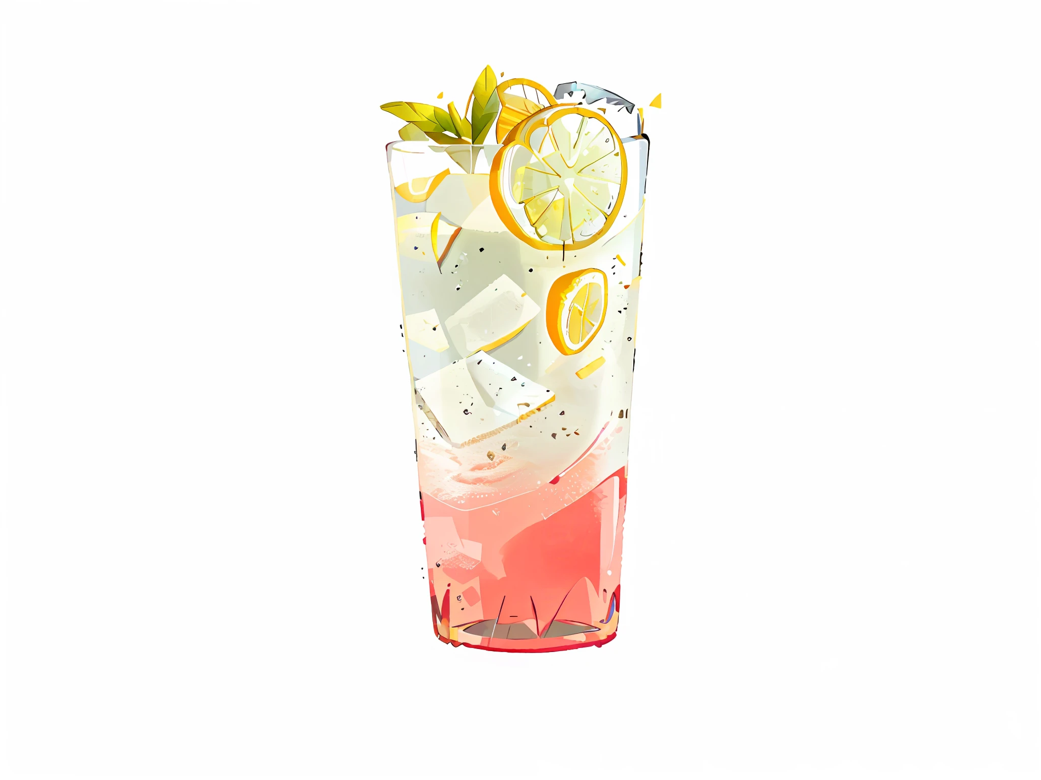 A glass of lemonade with black background